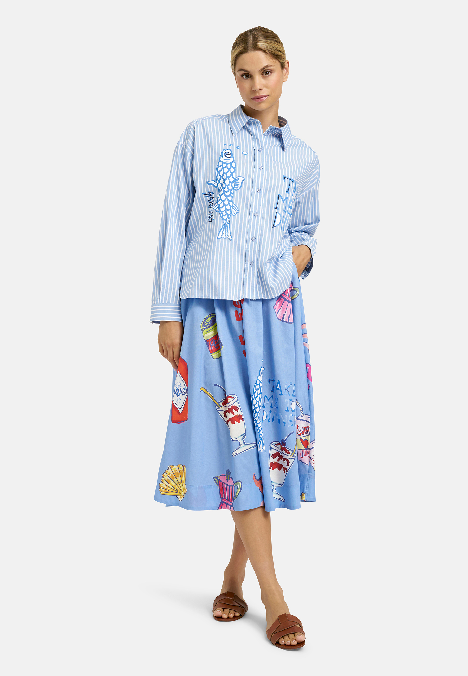 oversized shirt blouse  w/ AW, 1/1 sleeve