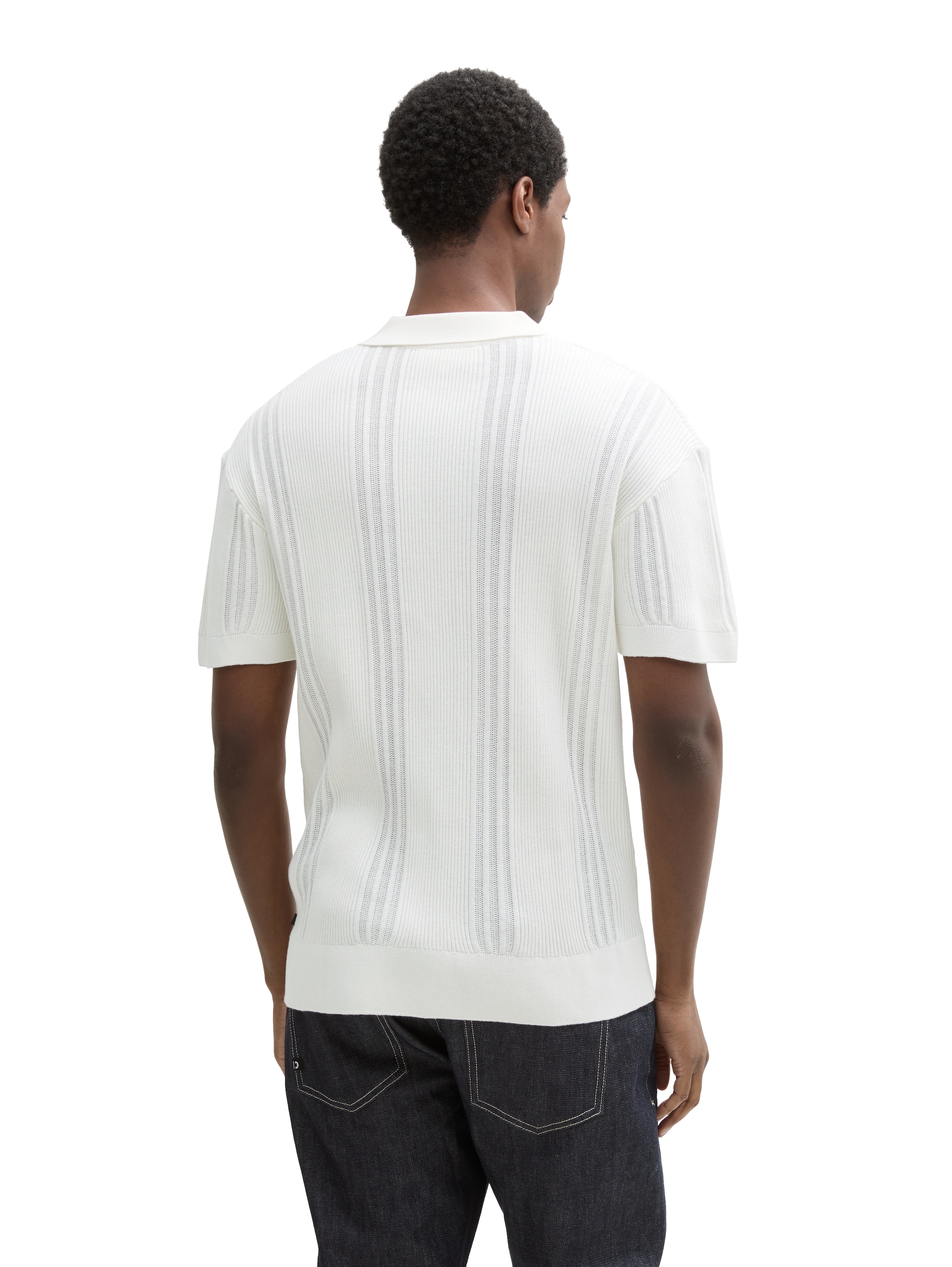 Relaxed Fit Strickhemd im Polo-Look