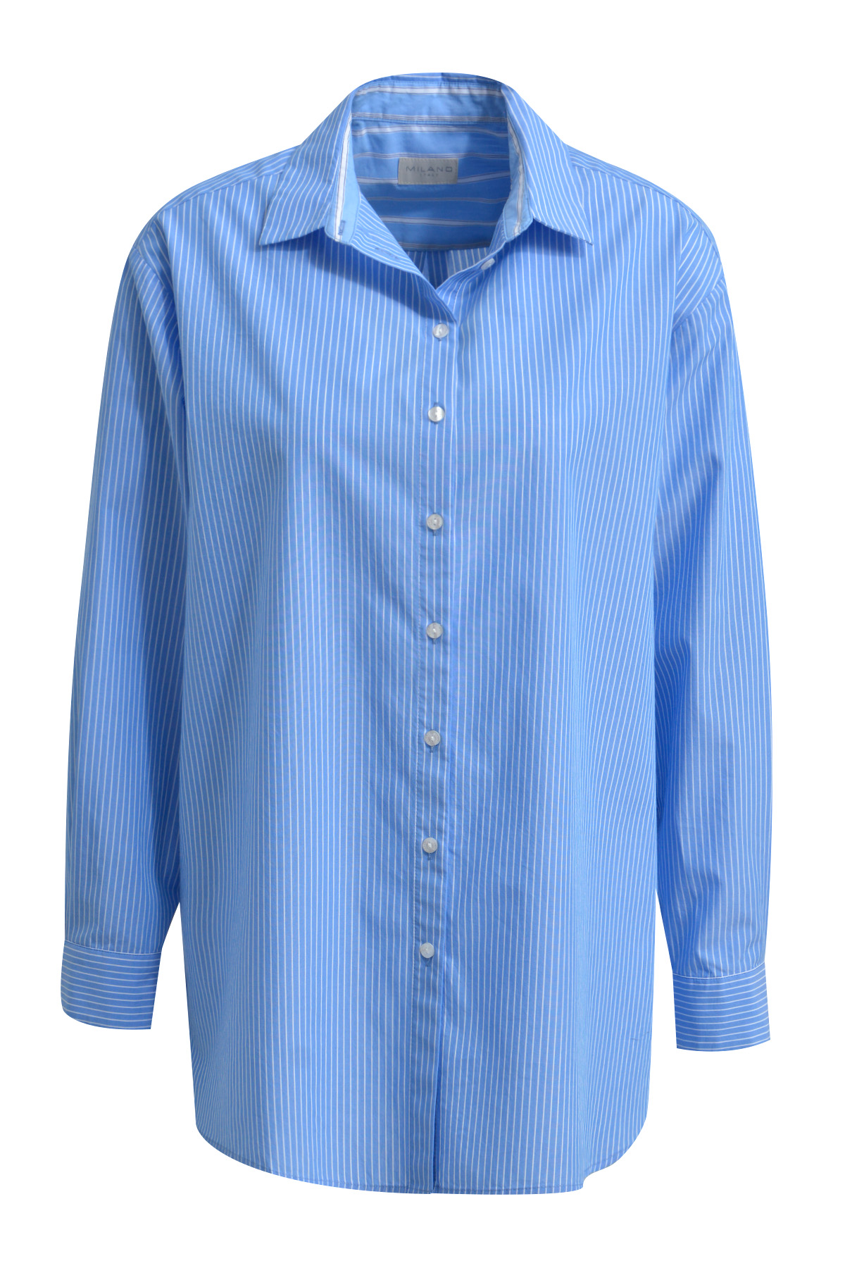 oversized Blouse w collar + placket + 1/1 sleeve