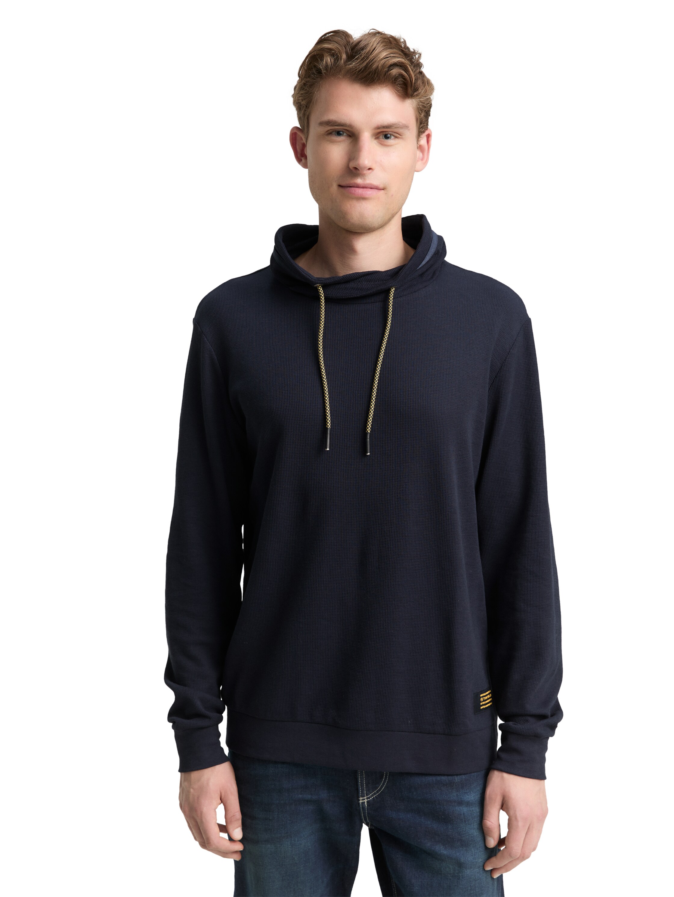 Snood Langarmshirt mit Waffelstruktur