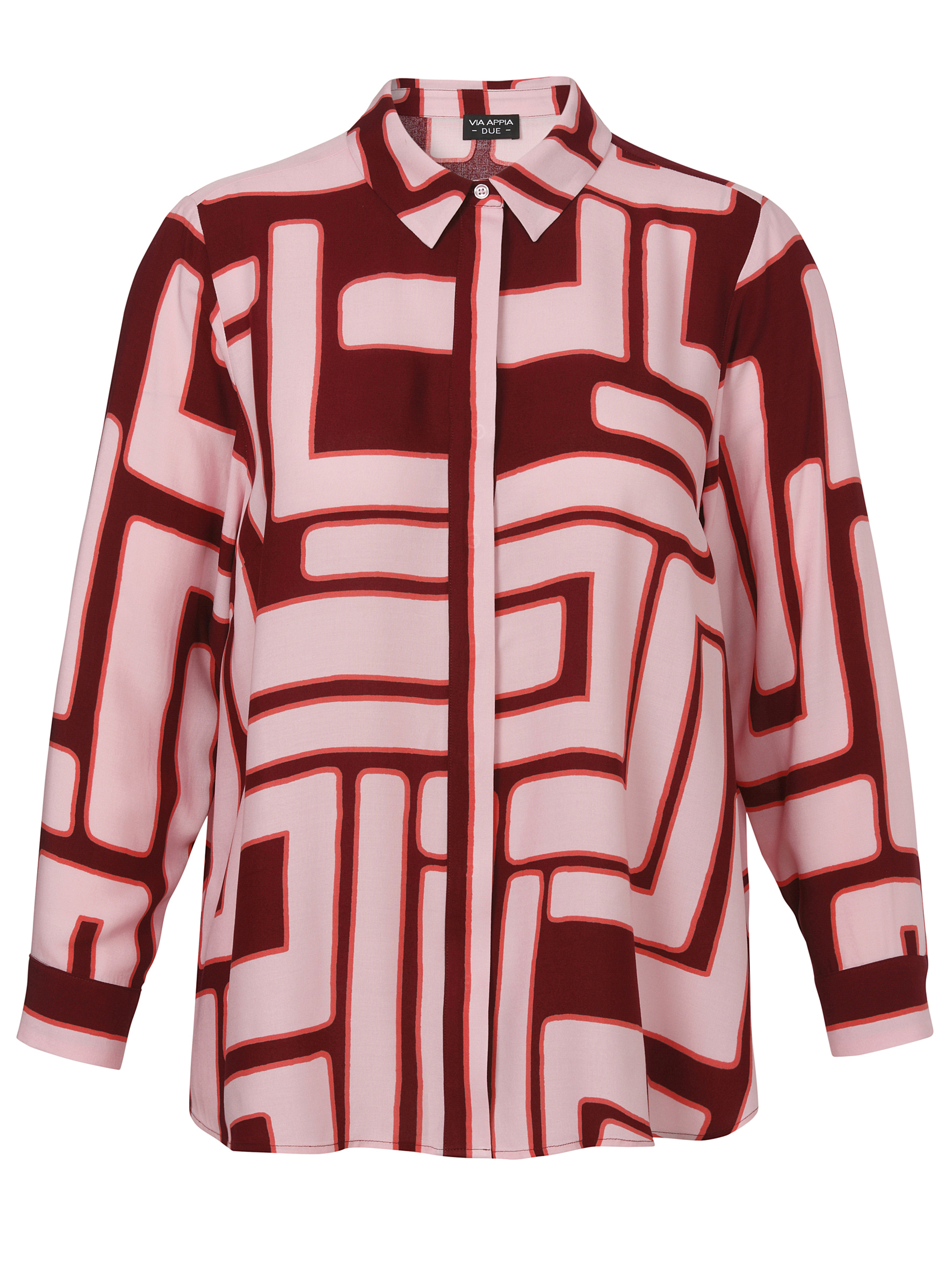Bluse Hemdkragen 1/1 Arm Druck