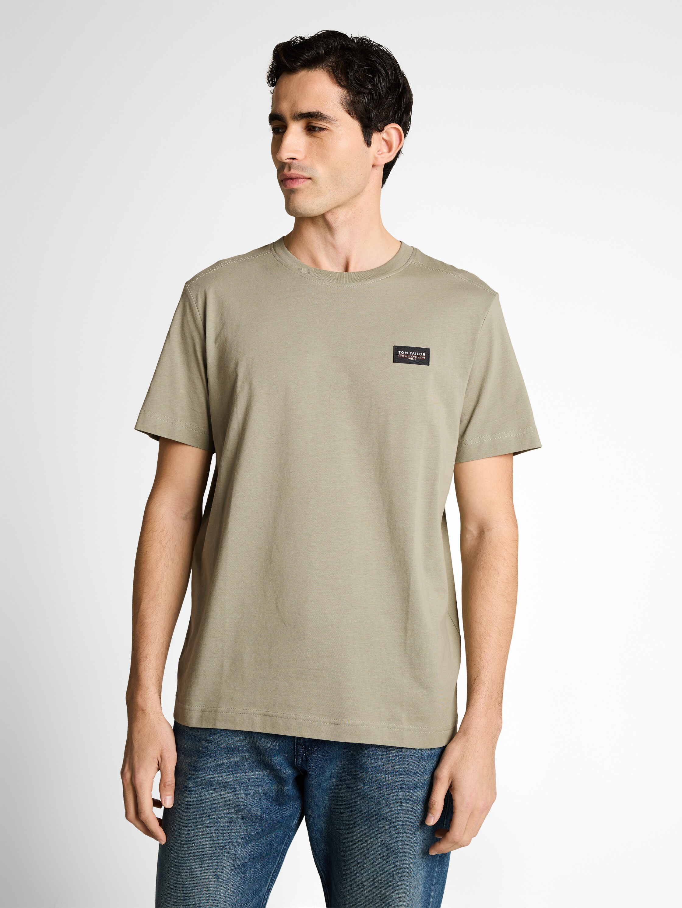T-Shirt aus Baumwolle mit Logo-Badge