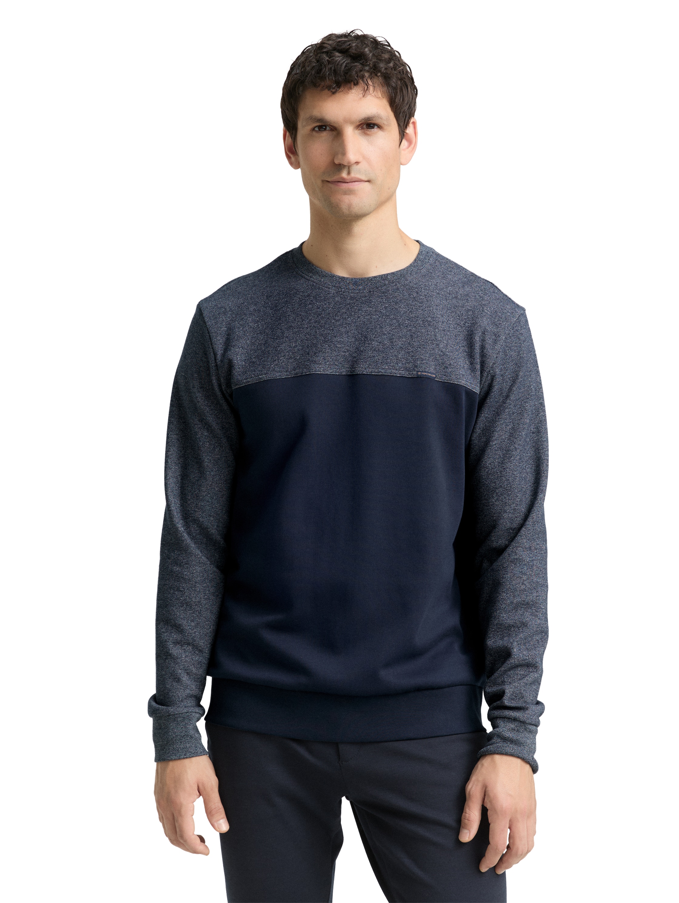 Crewneck Sweatshirt mit Struktur-Mix