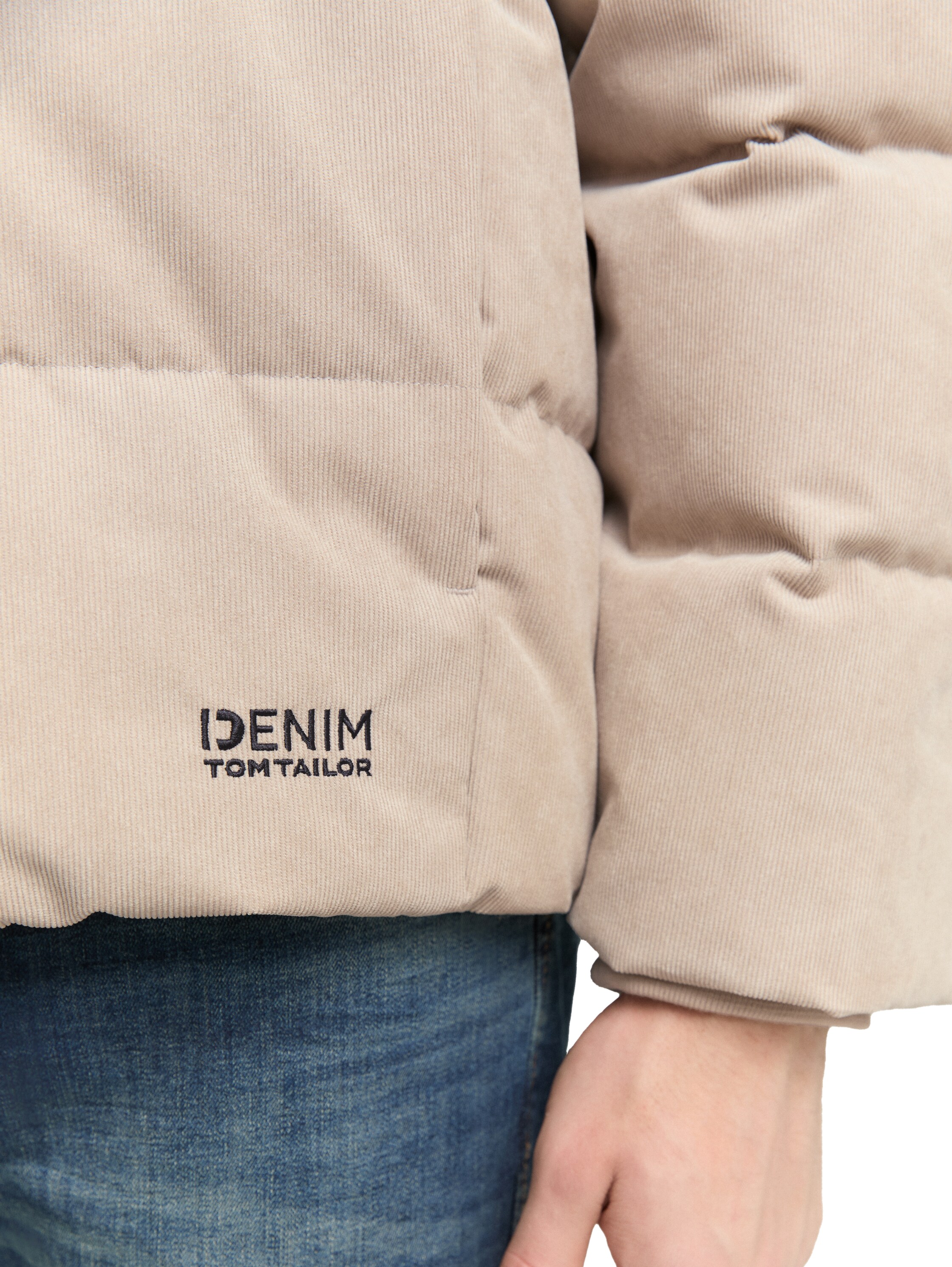 Cord Puffer-Jacke mit Stehkragen