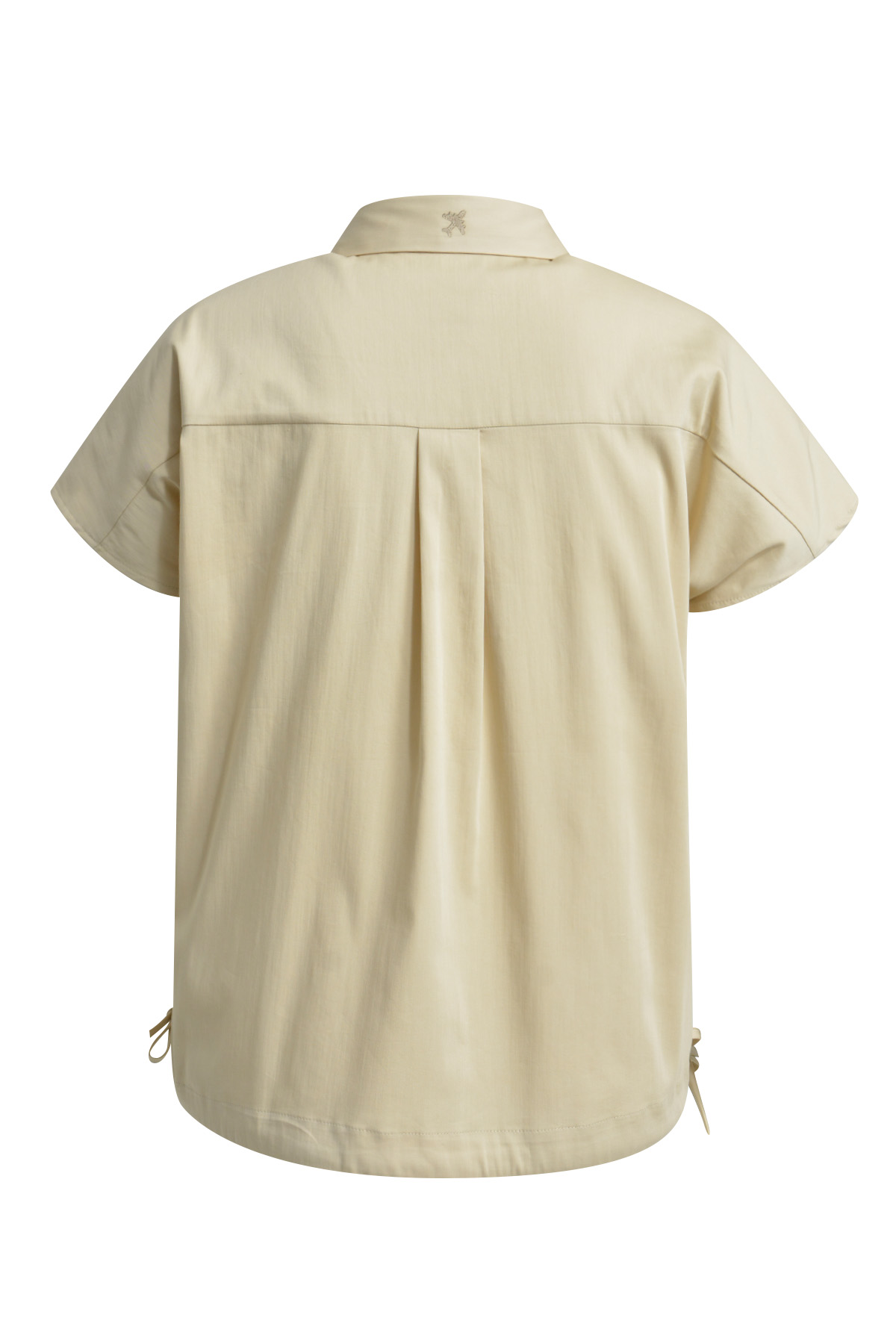 Dropped Shoulder Drawstring Hem Blouse