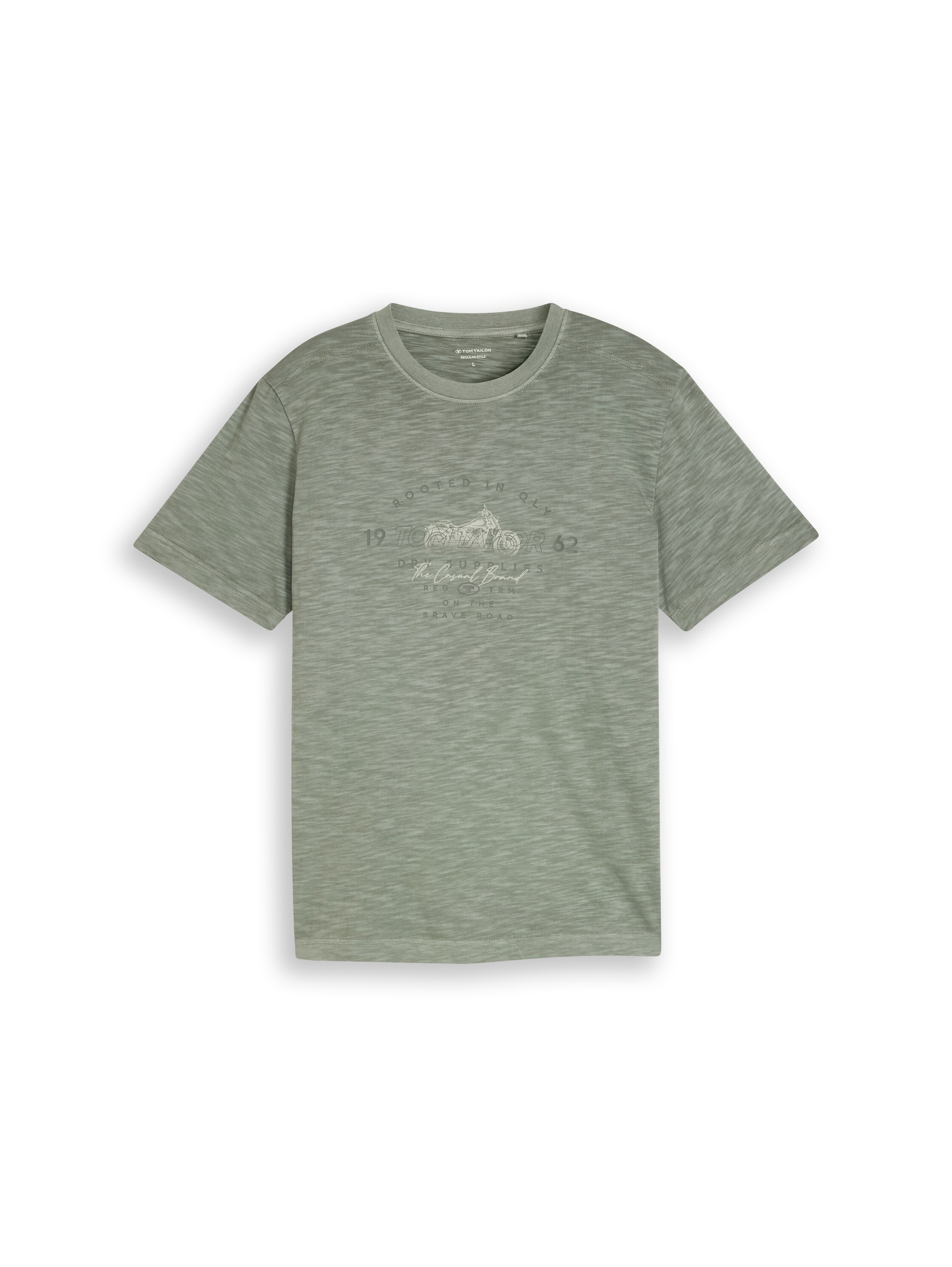 T-Shirt in Melange-Optik mit Print