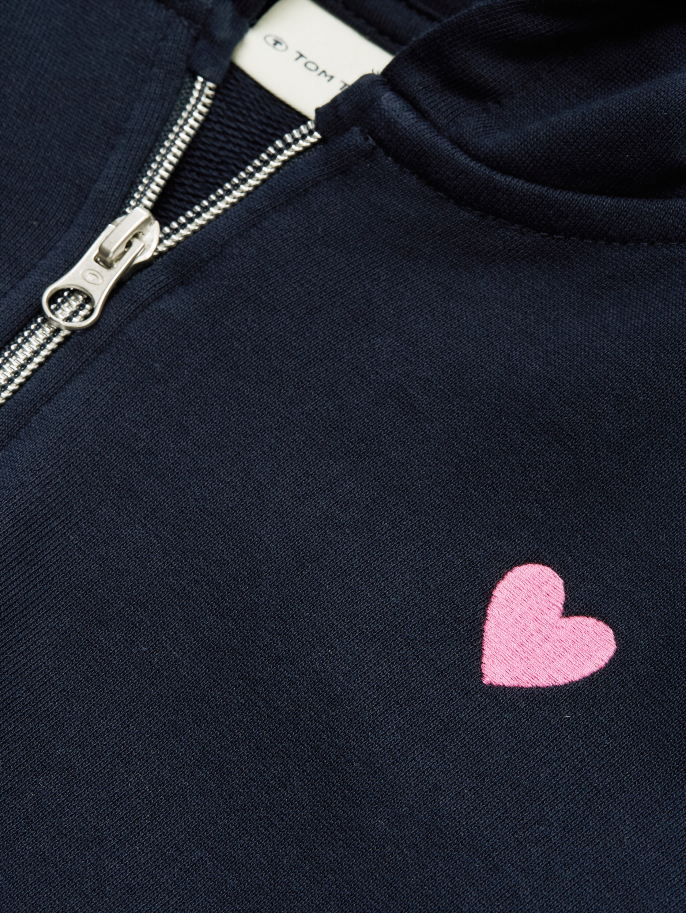 Cropped Hoodie Sweatjacke mit Stickerei