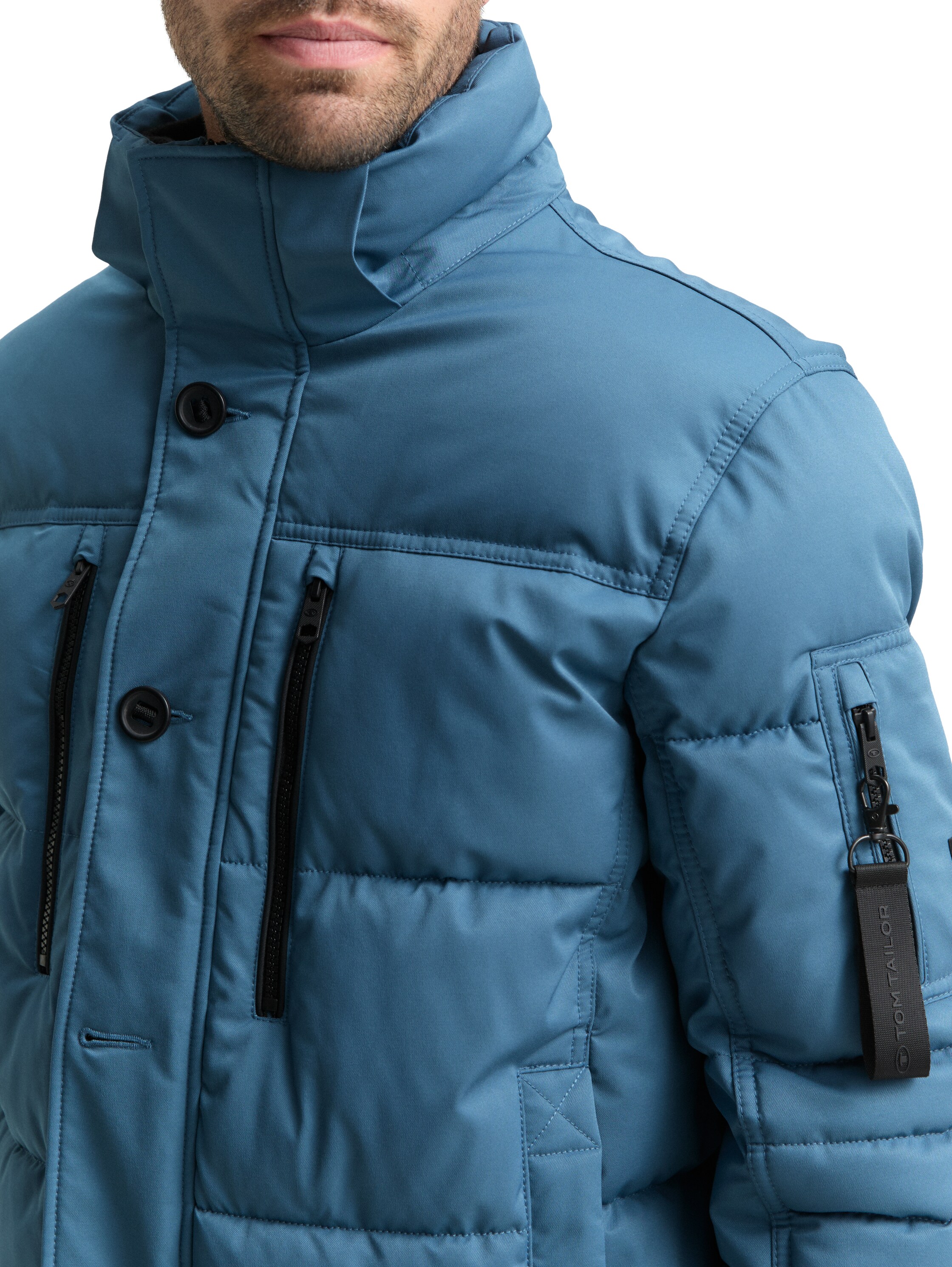 Puffer-Jacke mit abnehmbarer Kapuze