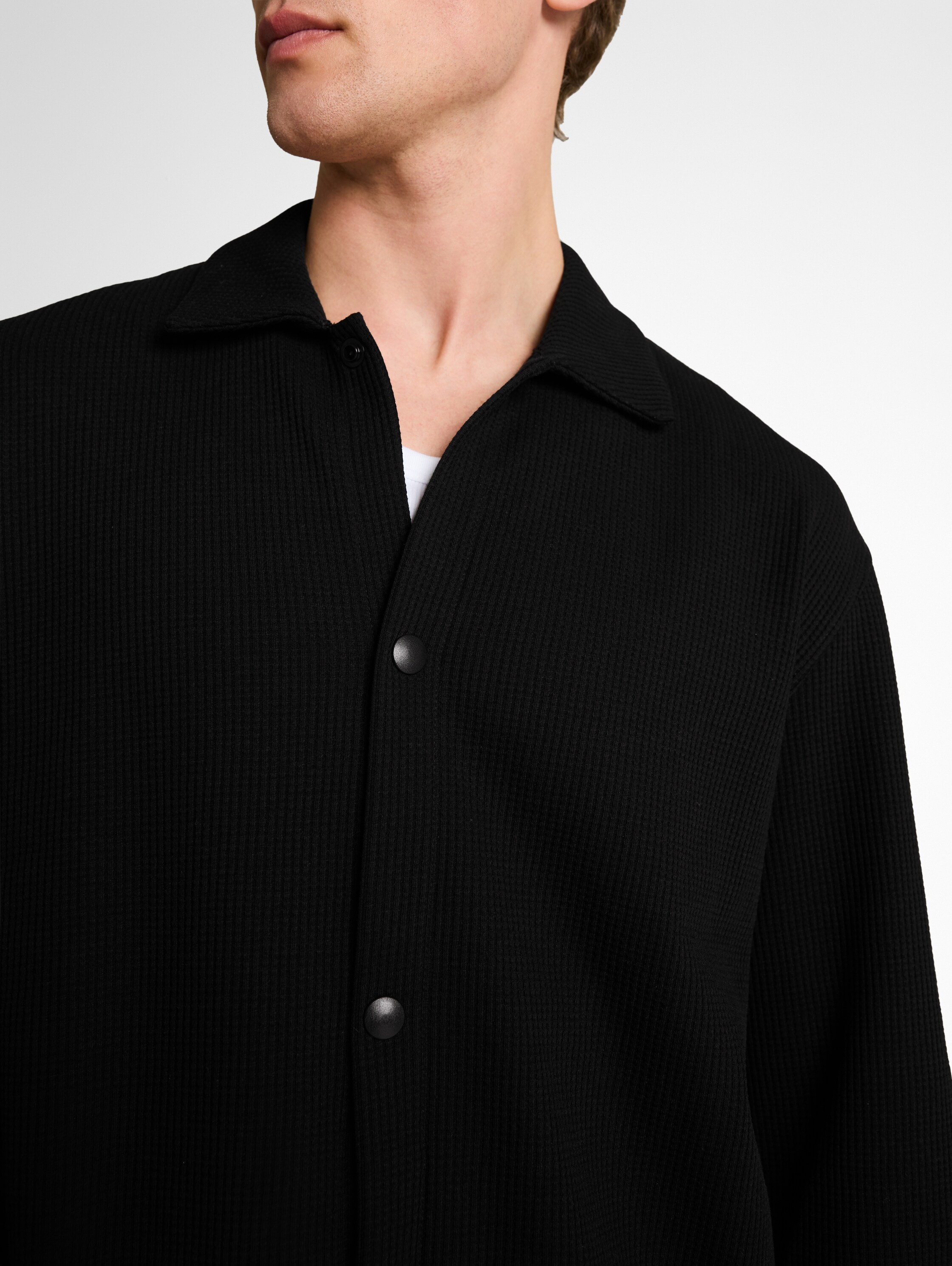 Relaxed Fit Overshirt mit Waffelstruktur