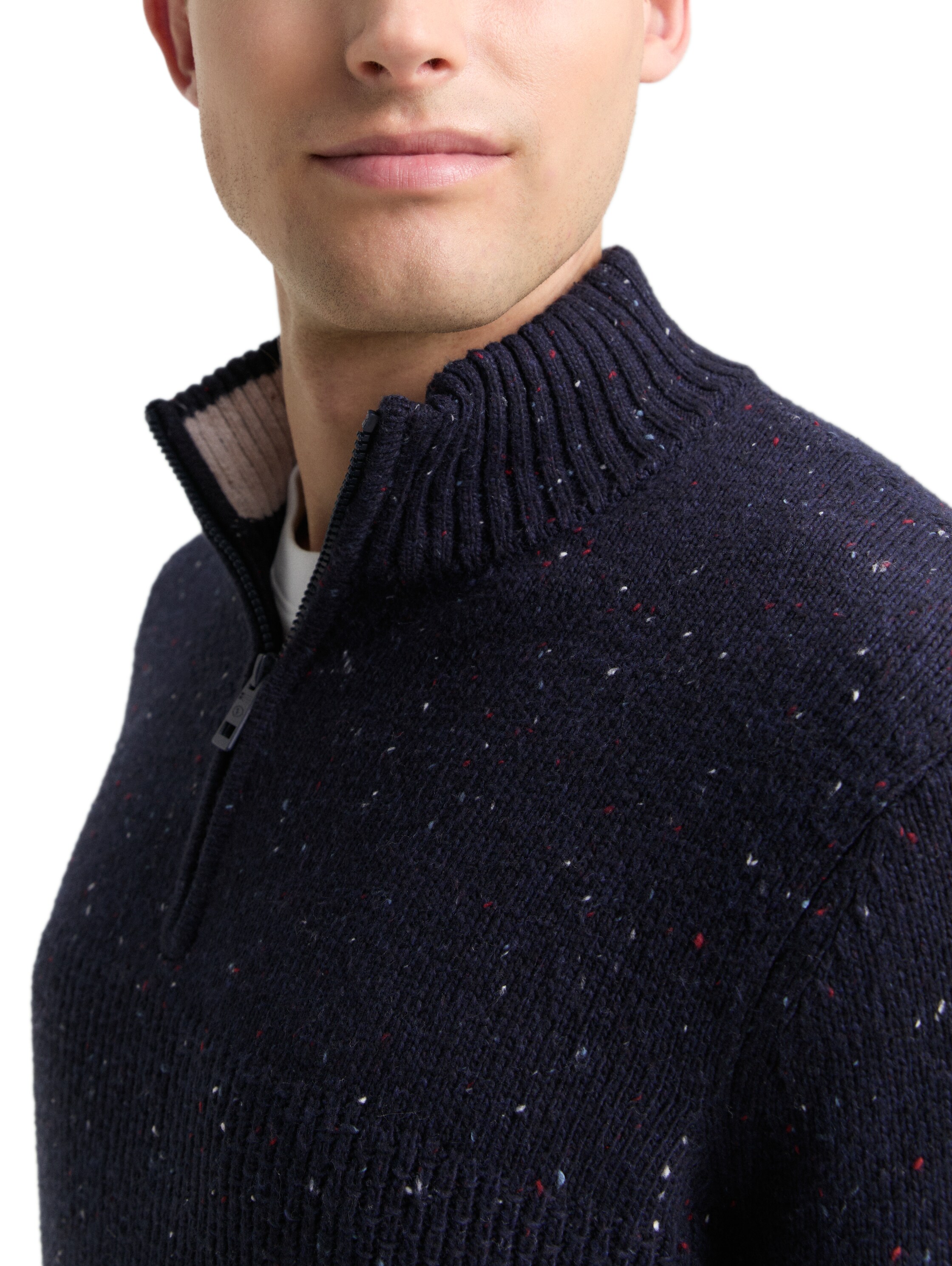 Troyer Strickpullover mit Strukturmix