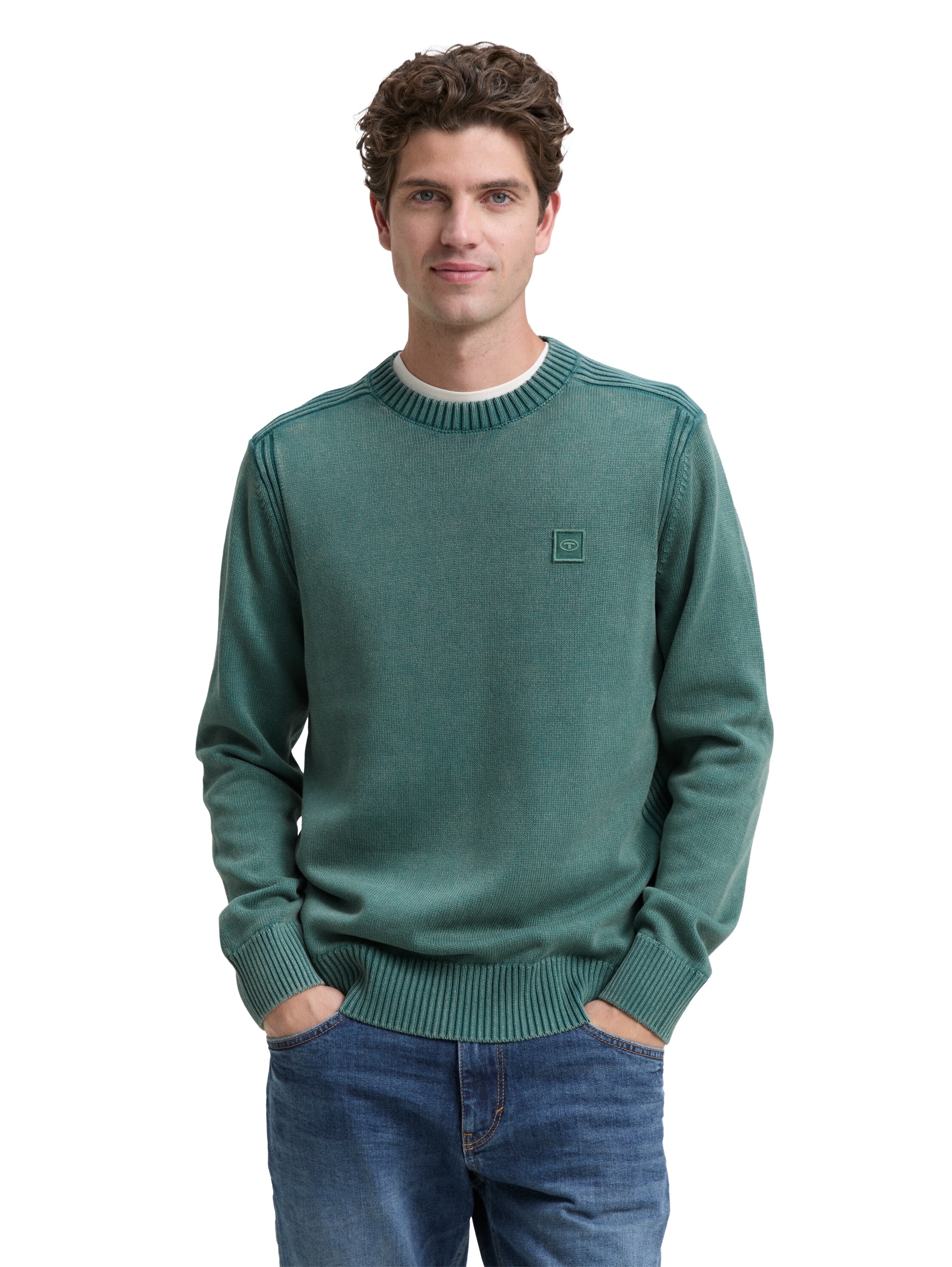 Strickpullover im Washed-Look aus Baumwolle