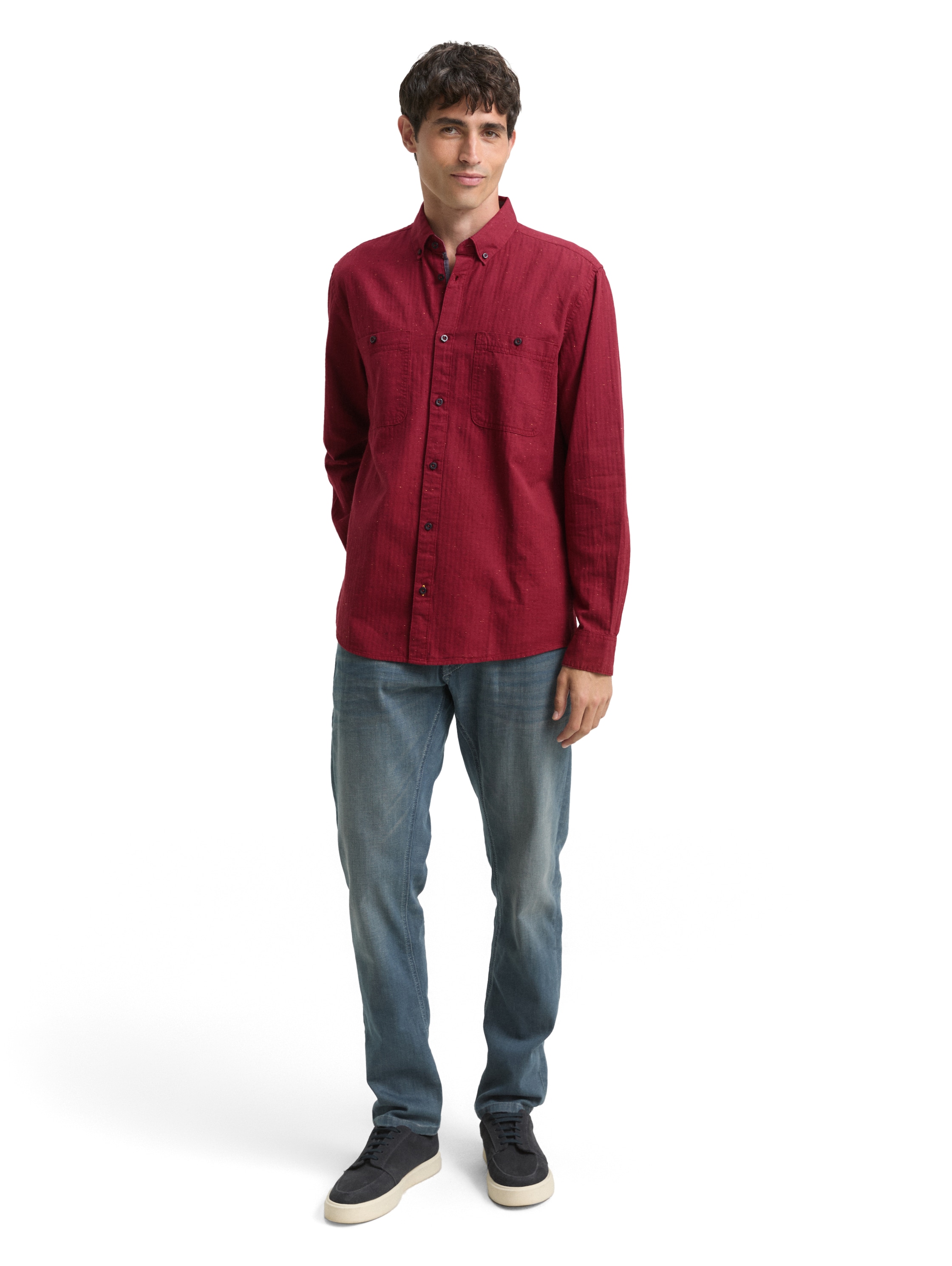 Regular Fit Hemd in Melange-Optik
