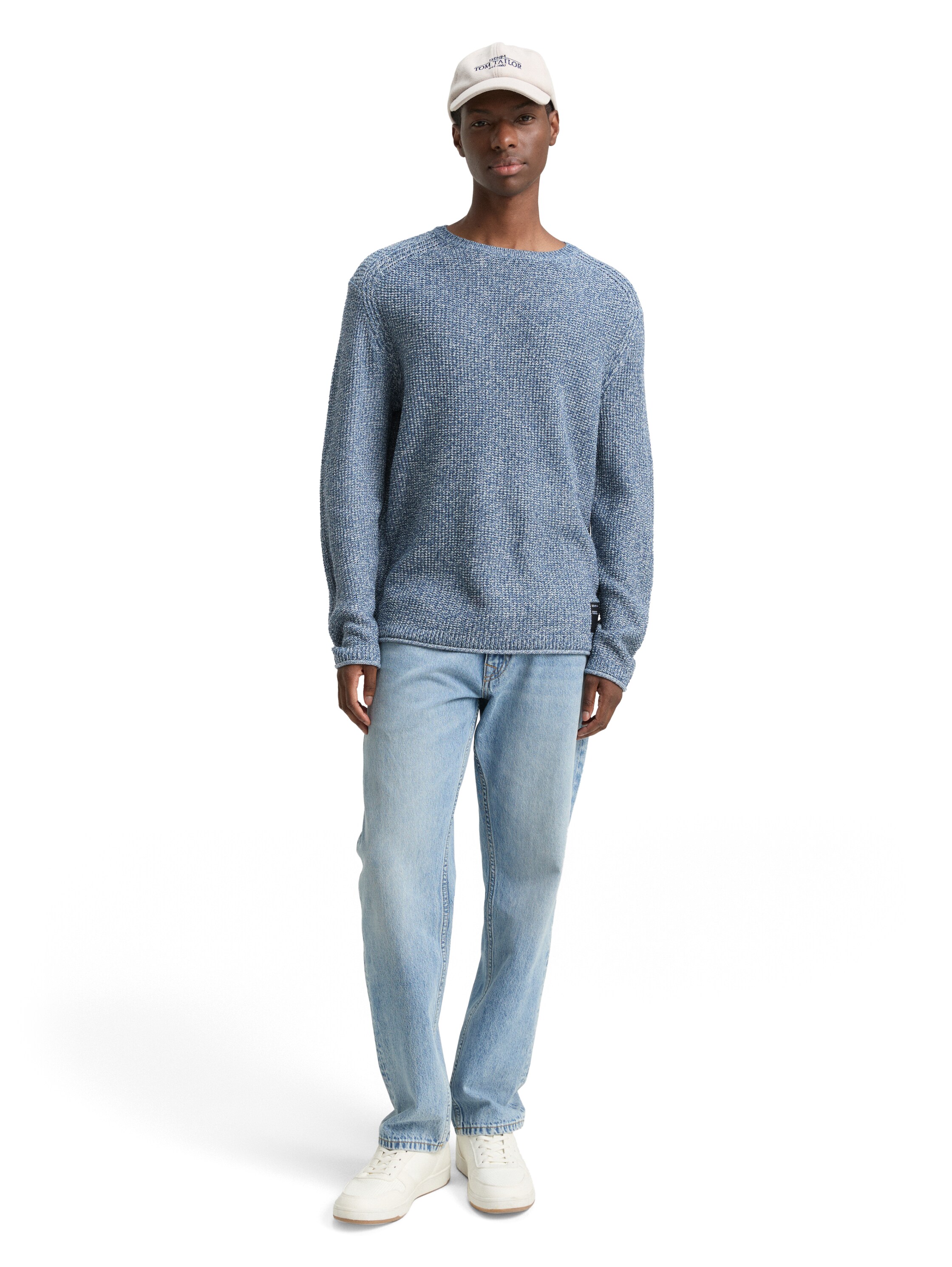 Strickpullover in Melange-Optik