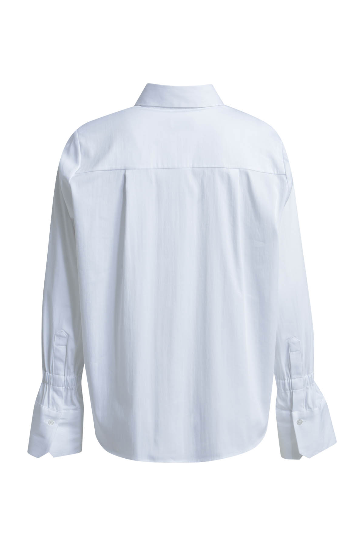 shirt blouse w/ elastic gathering above cuff 1/1 sleeve