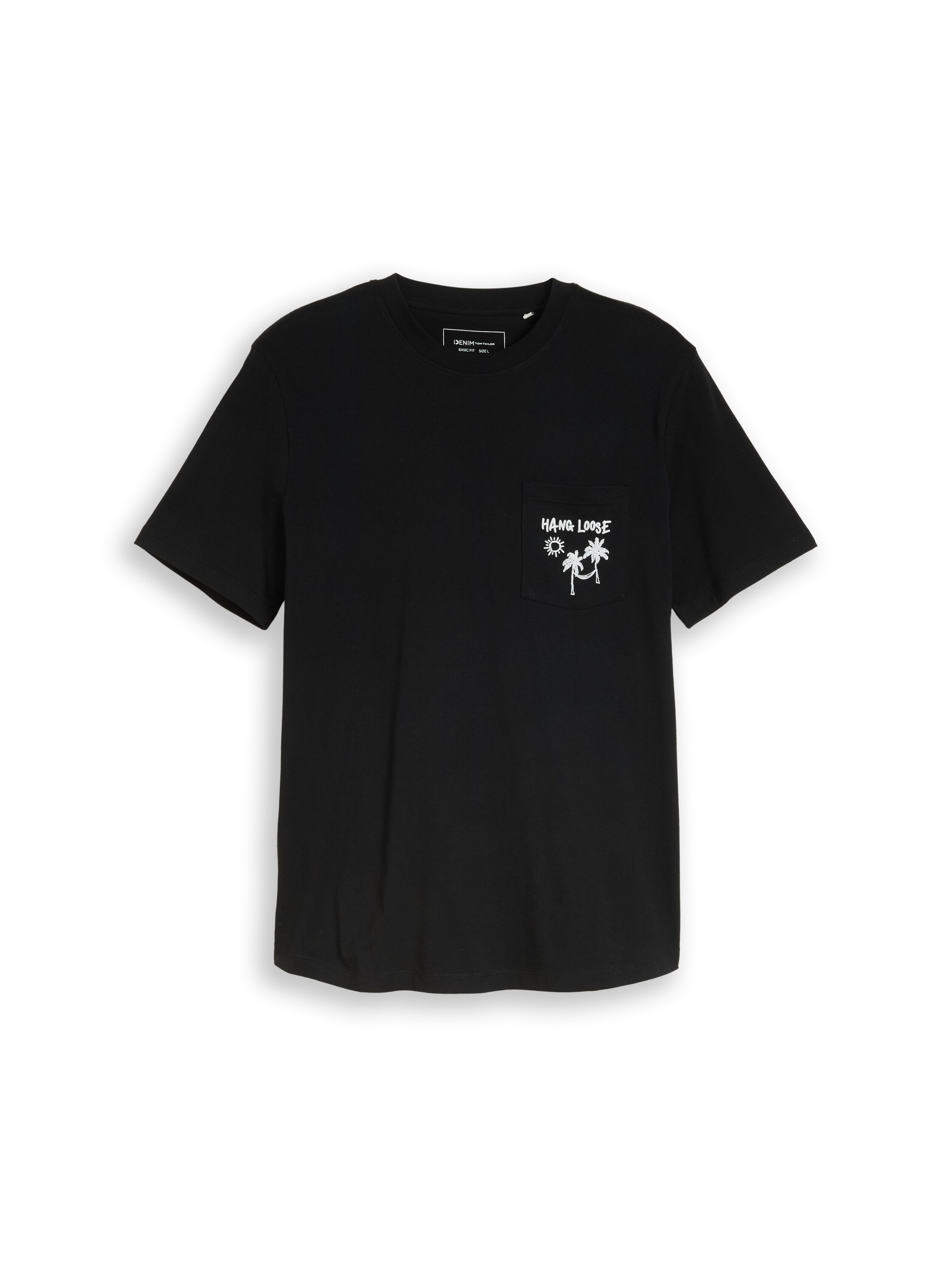 T-Shirt mit Brusttasche mit Print