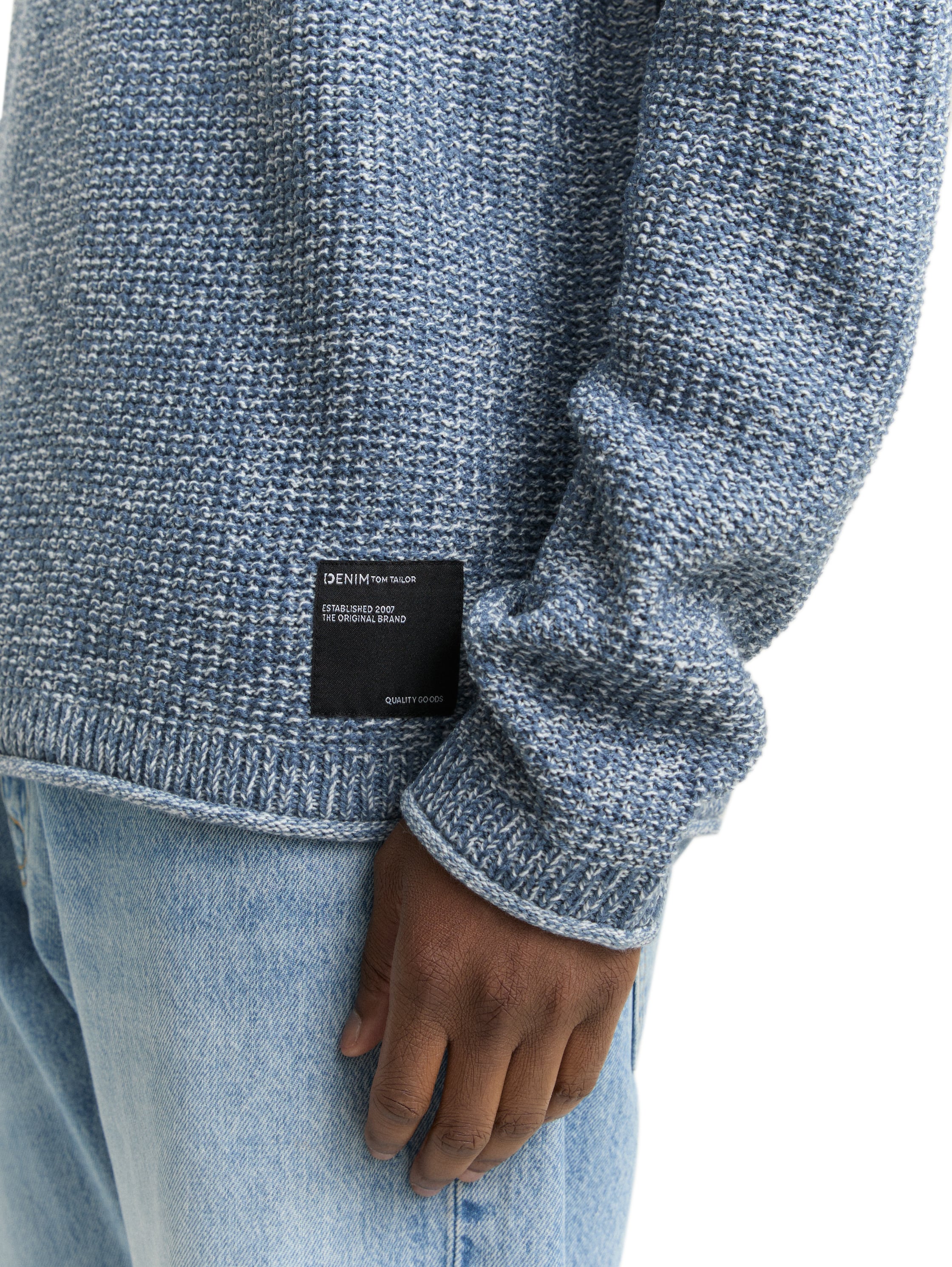 Strickpullover in Melange-Optik