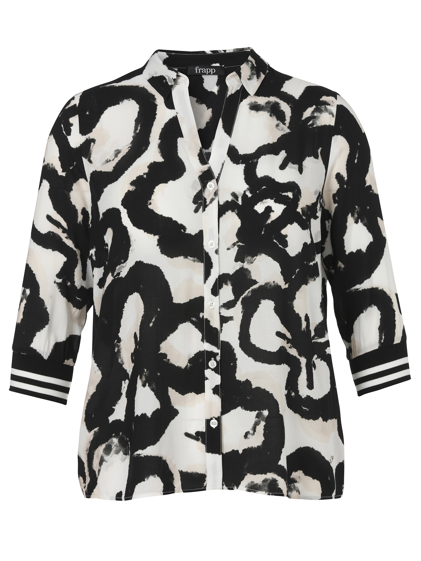 Bluse Kragen 3/4 Arm Druck