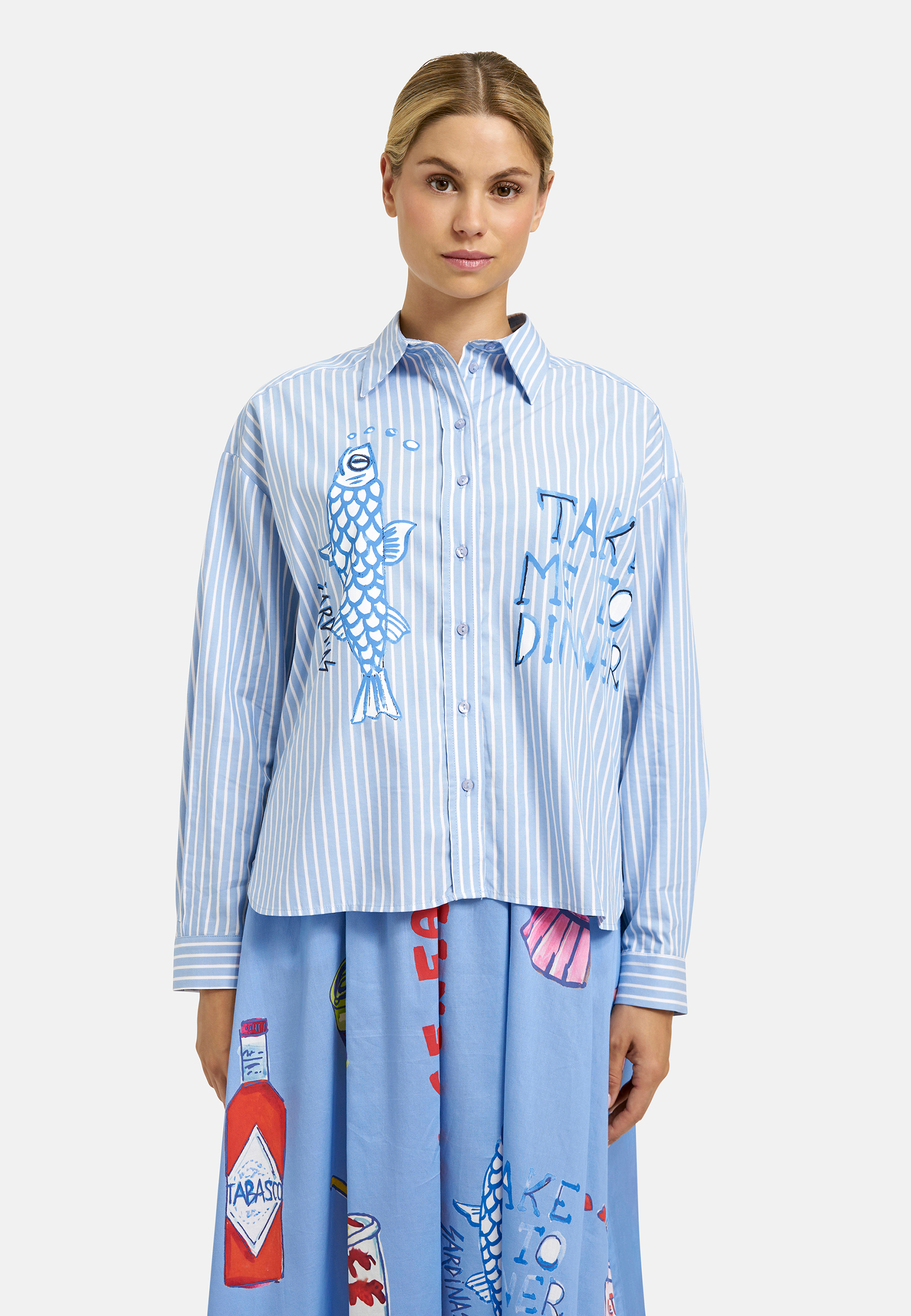 oversized shirt blouse  w/ AW, 1/1 sleeve