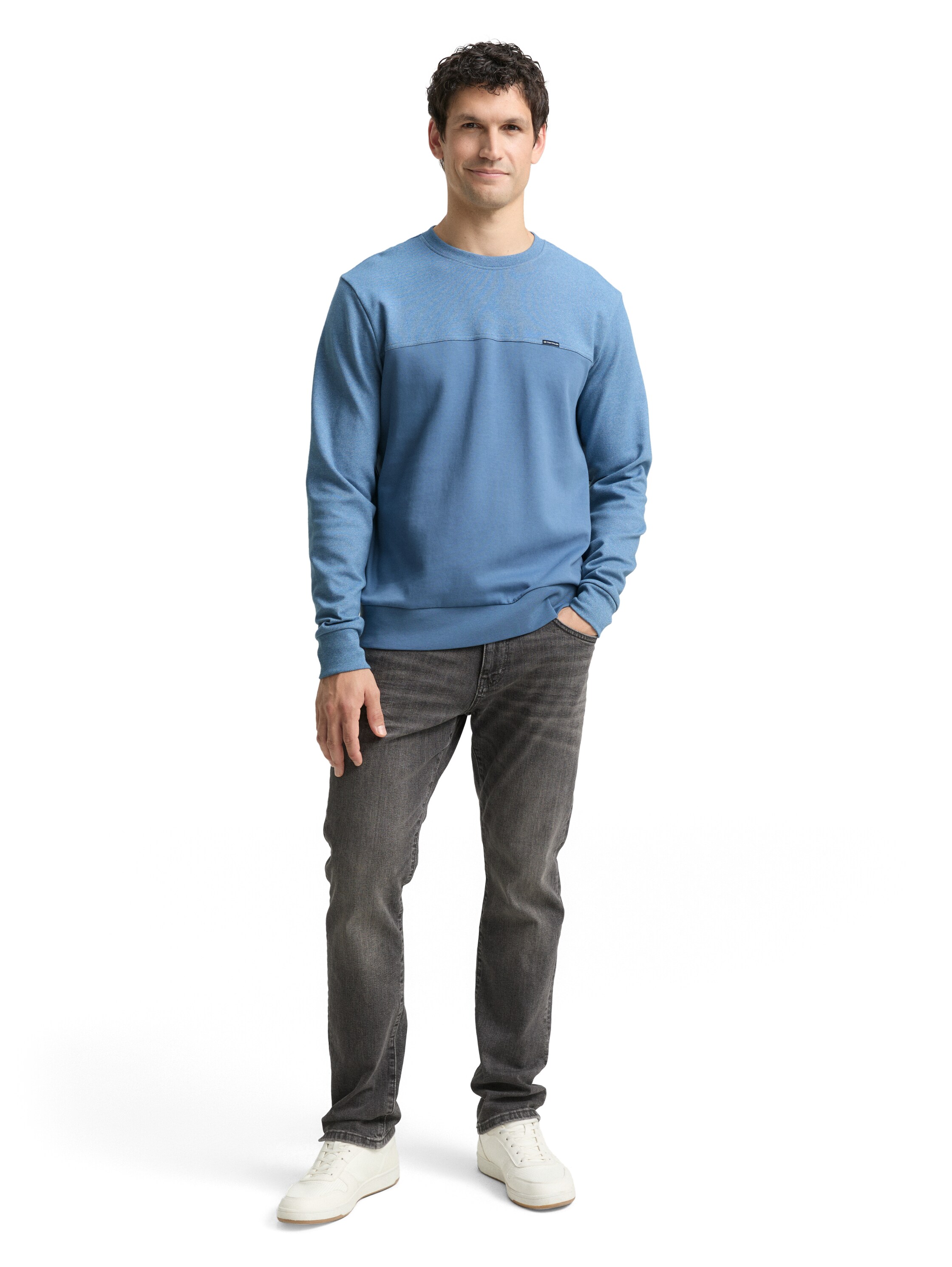 Crewneck Sweatshirt mit Struktur-Mix