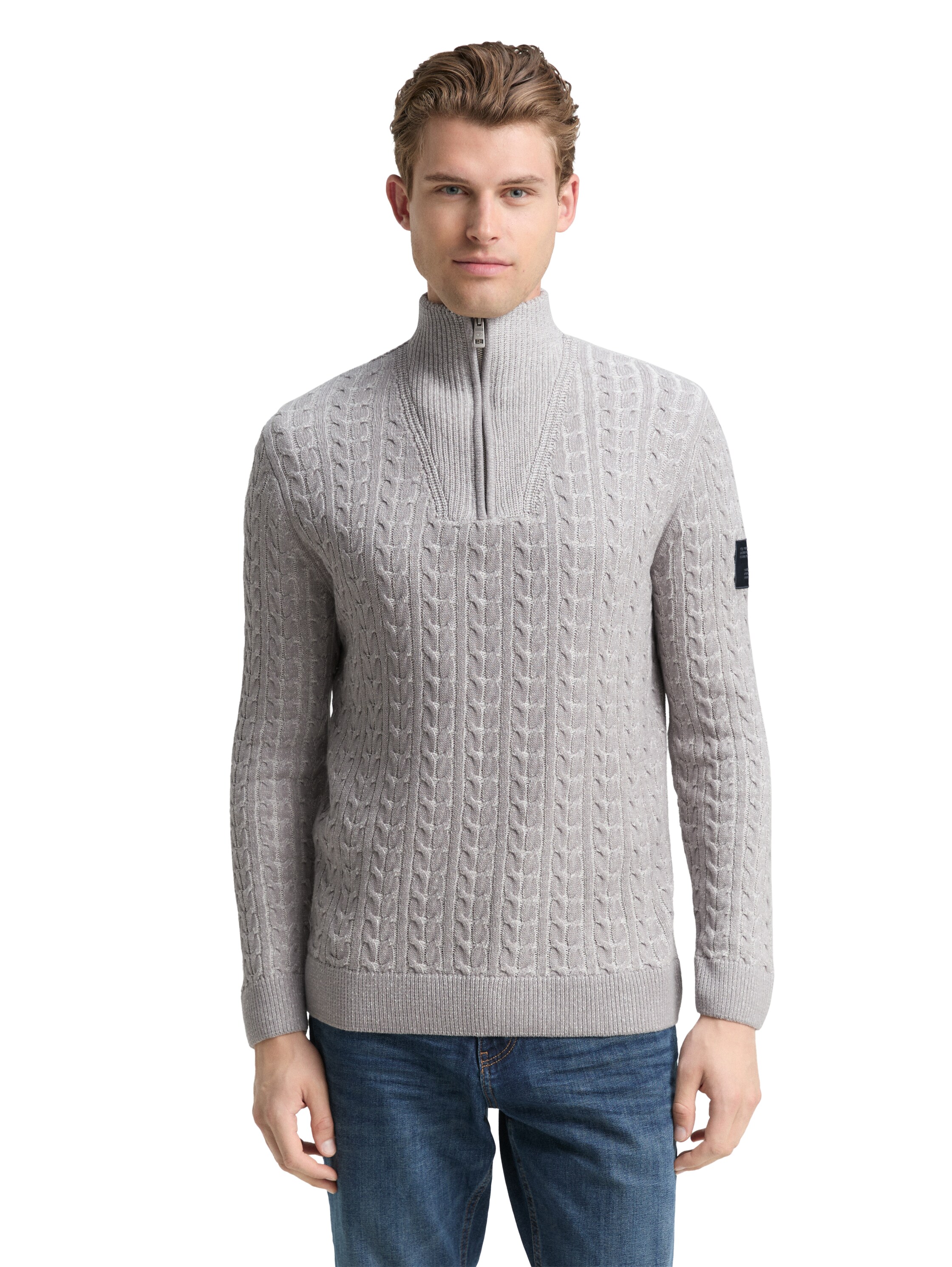 Troyer Strickpullover mit Zopfmuster