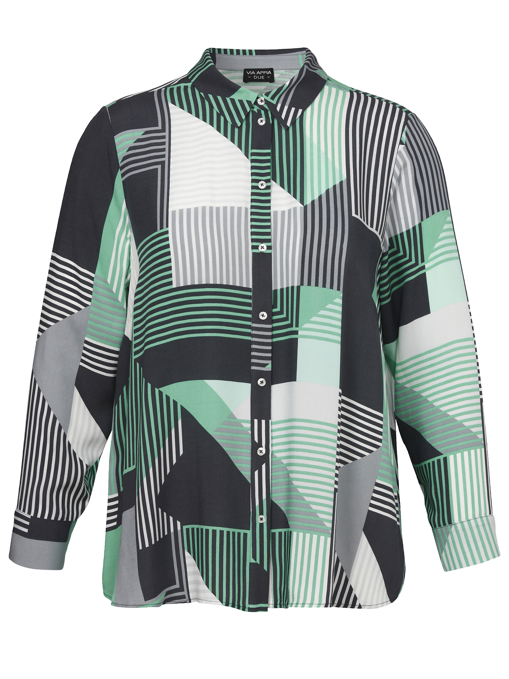 Bluse Hemdkragen 1/1 Arm Druck