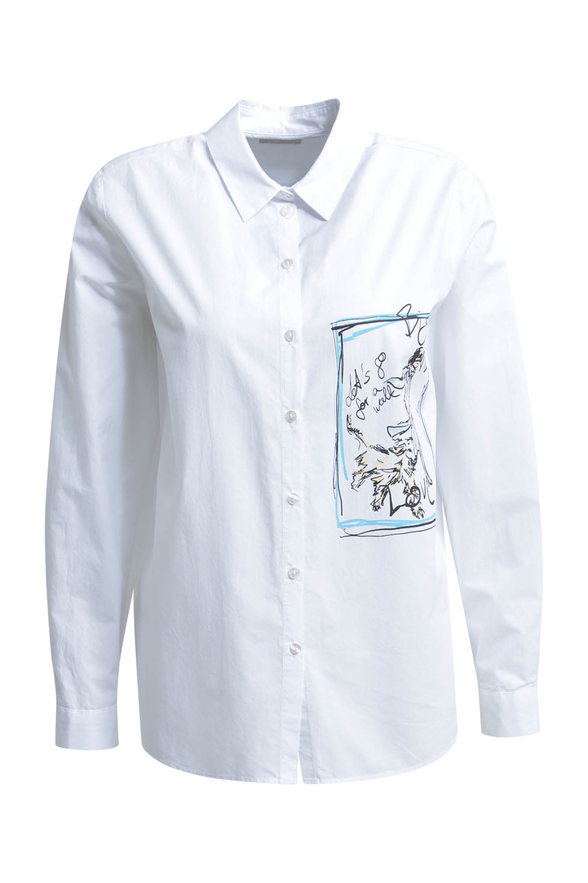 shirt blouse w/ front print 1/1 sleeve