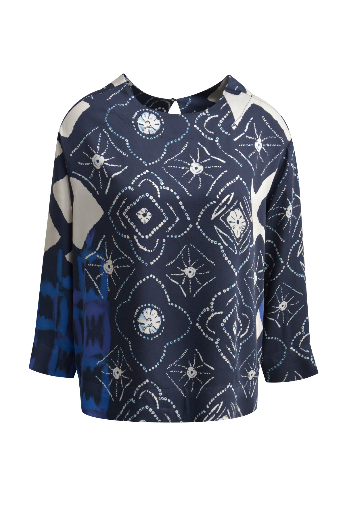 Blouse w roundneck and 1/1 sleeves