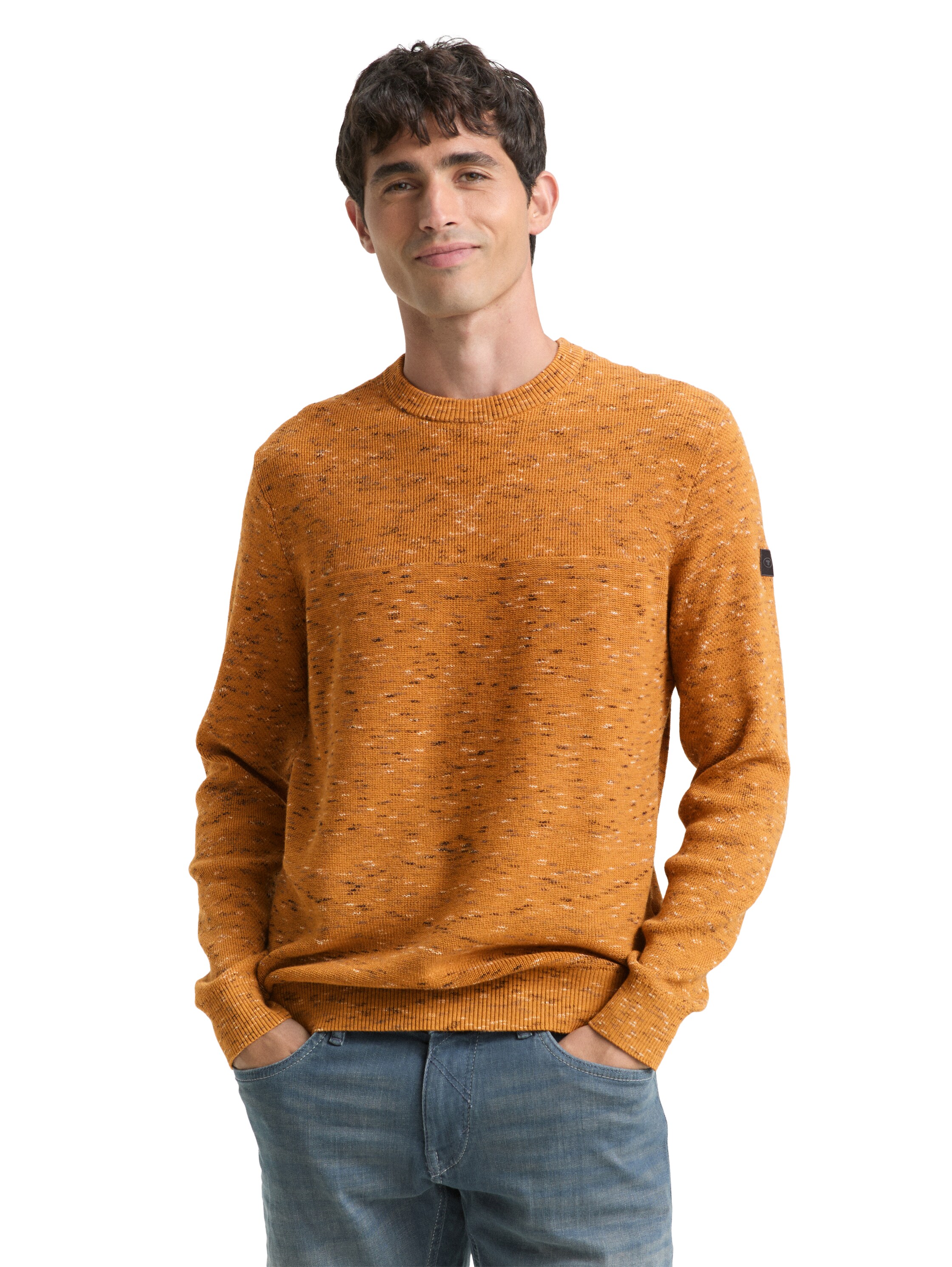 Space Dye Pullover mit Rundhalsausschnitt