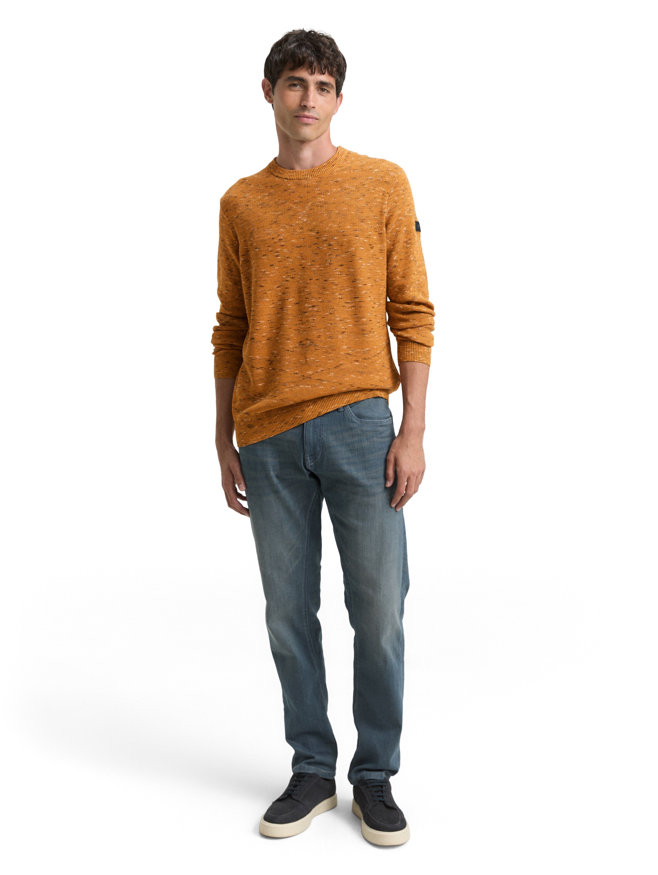 Space Dye Pullover mit Rundhalsausschnitt