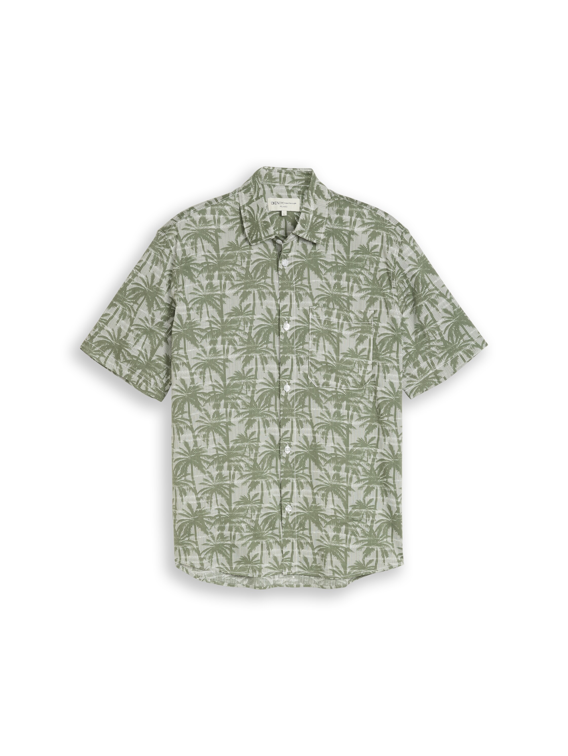 Relaxed Fit Kurzarmhemd mit Palmen-Print