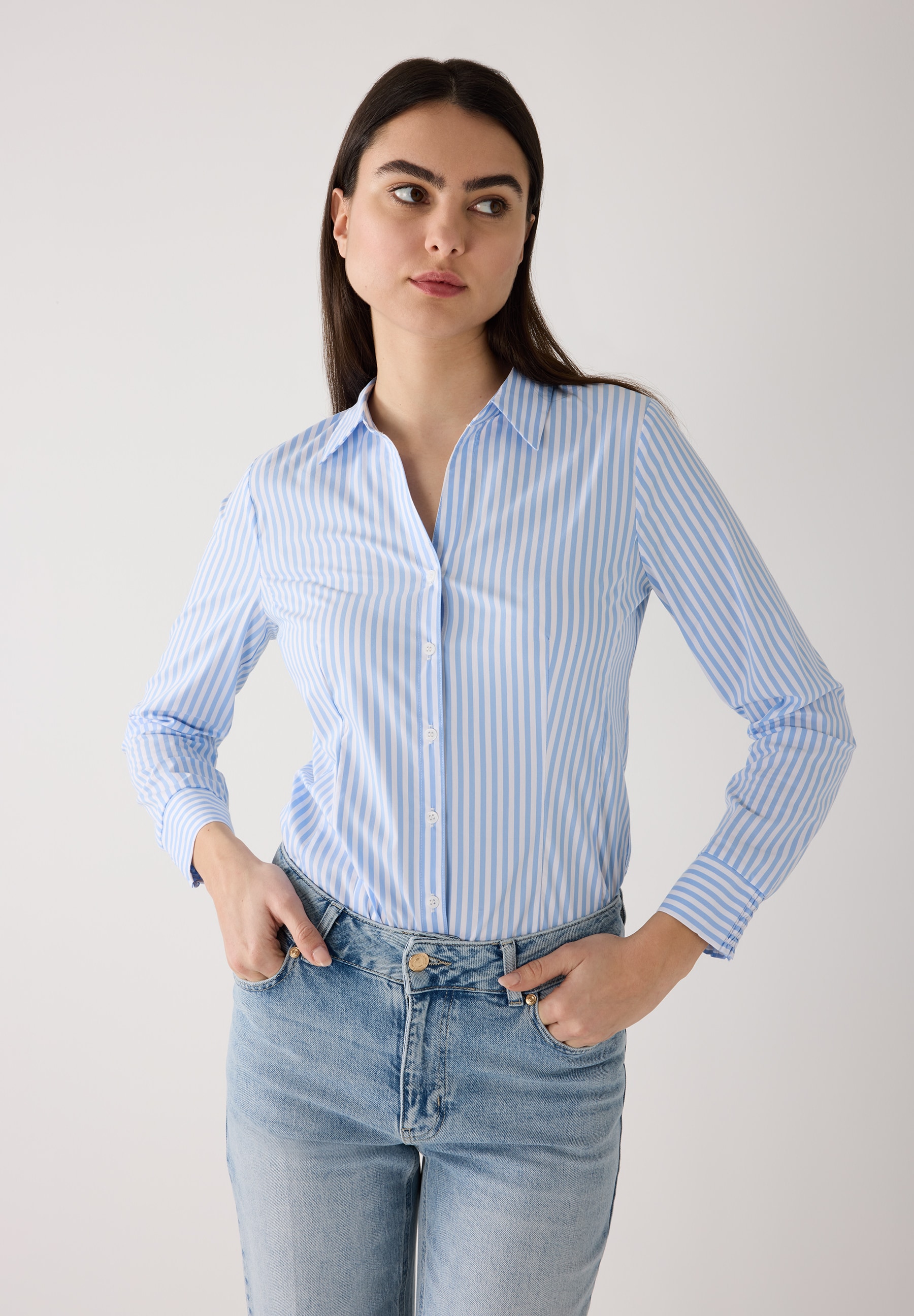 gestreifte Hemdbluse