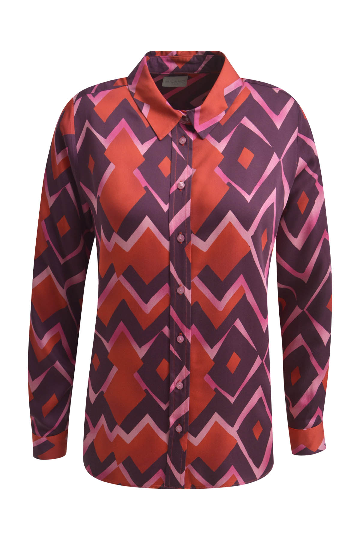 Blouse w collar and placket + 1/1 sleeves