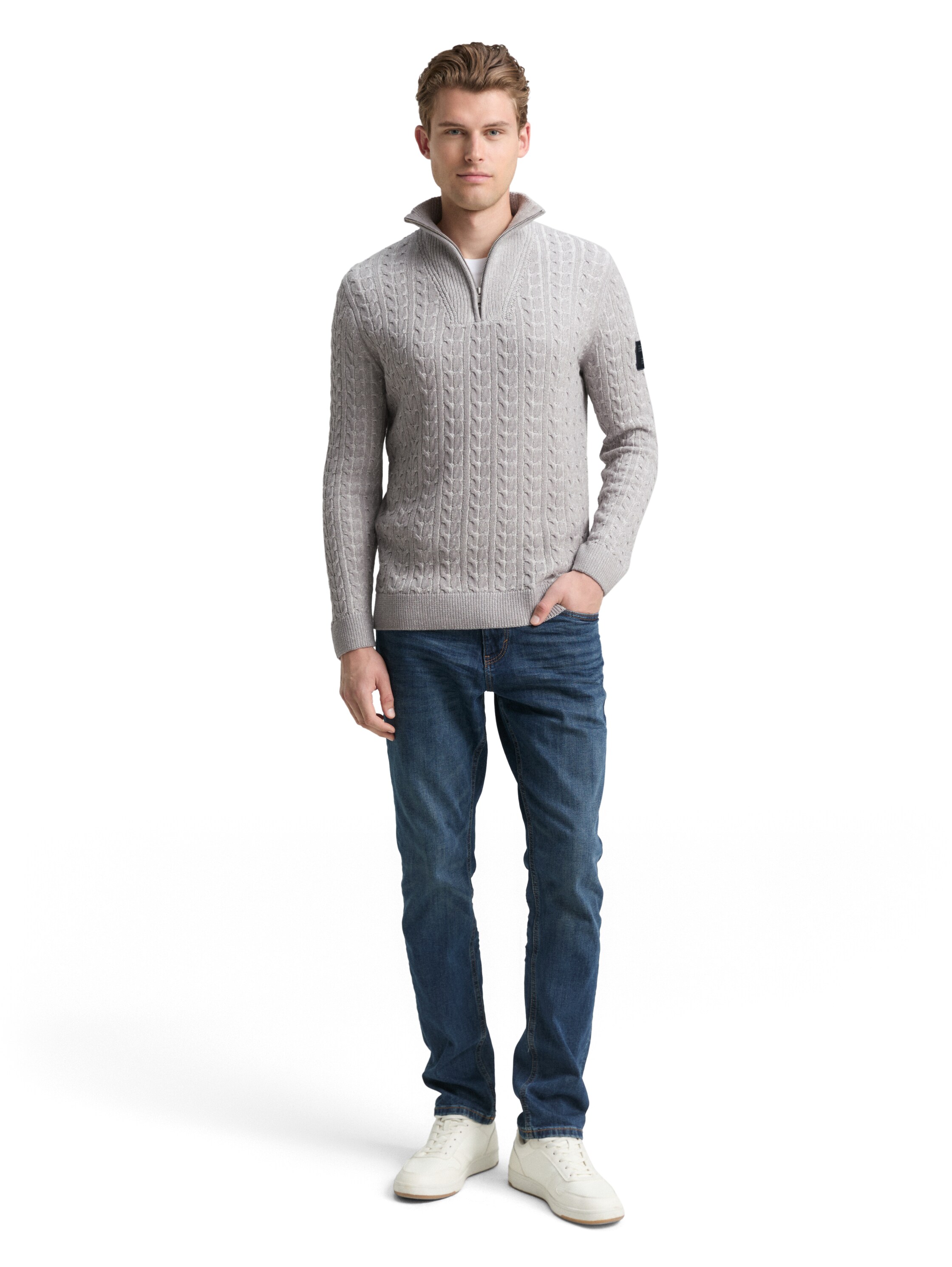 Troyer Strickpullover mit Zopfmuster