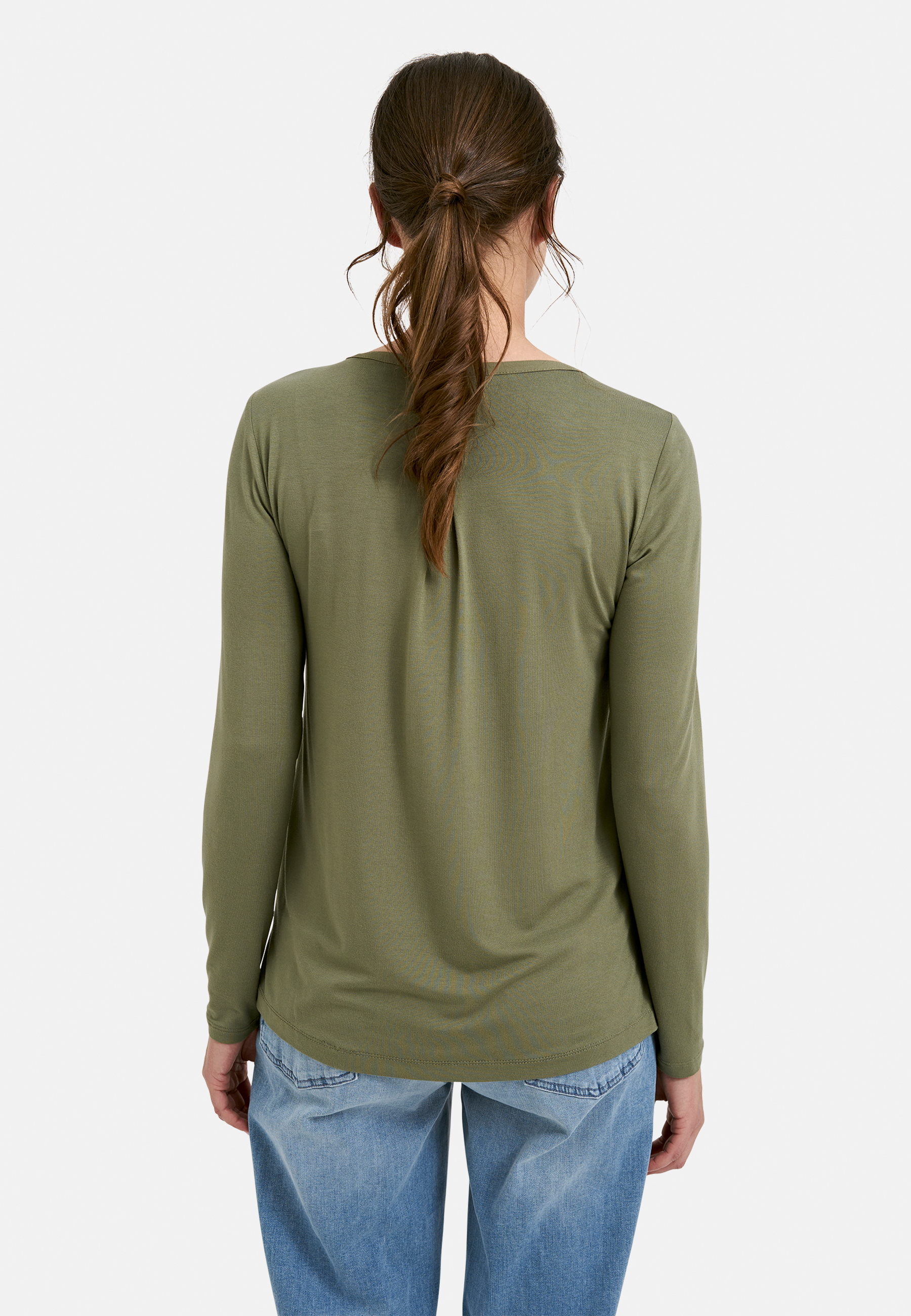 Jersey Blouse with woven front and chestpockets
