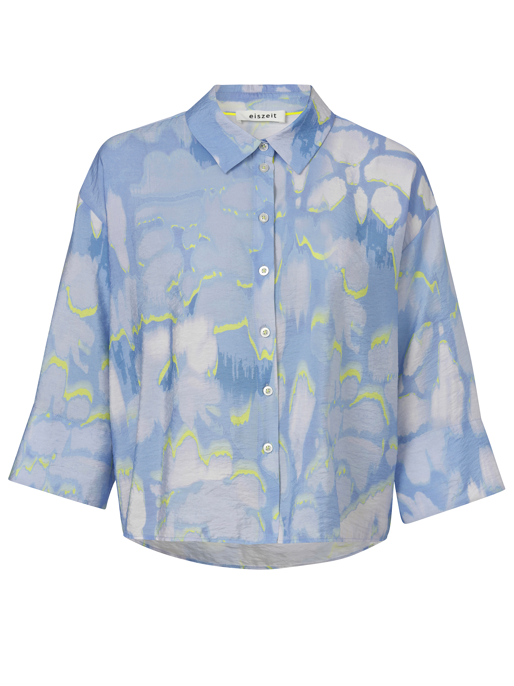 Bluse Hemdkragen 3/4 Arm Druck