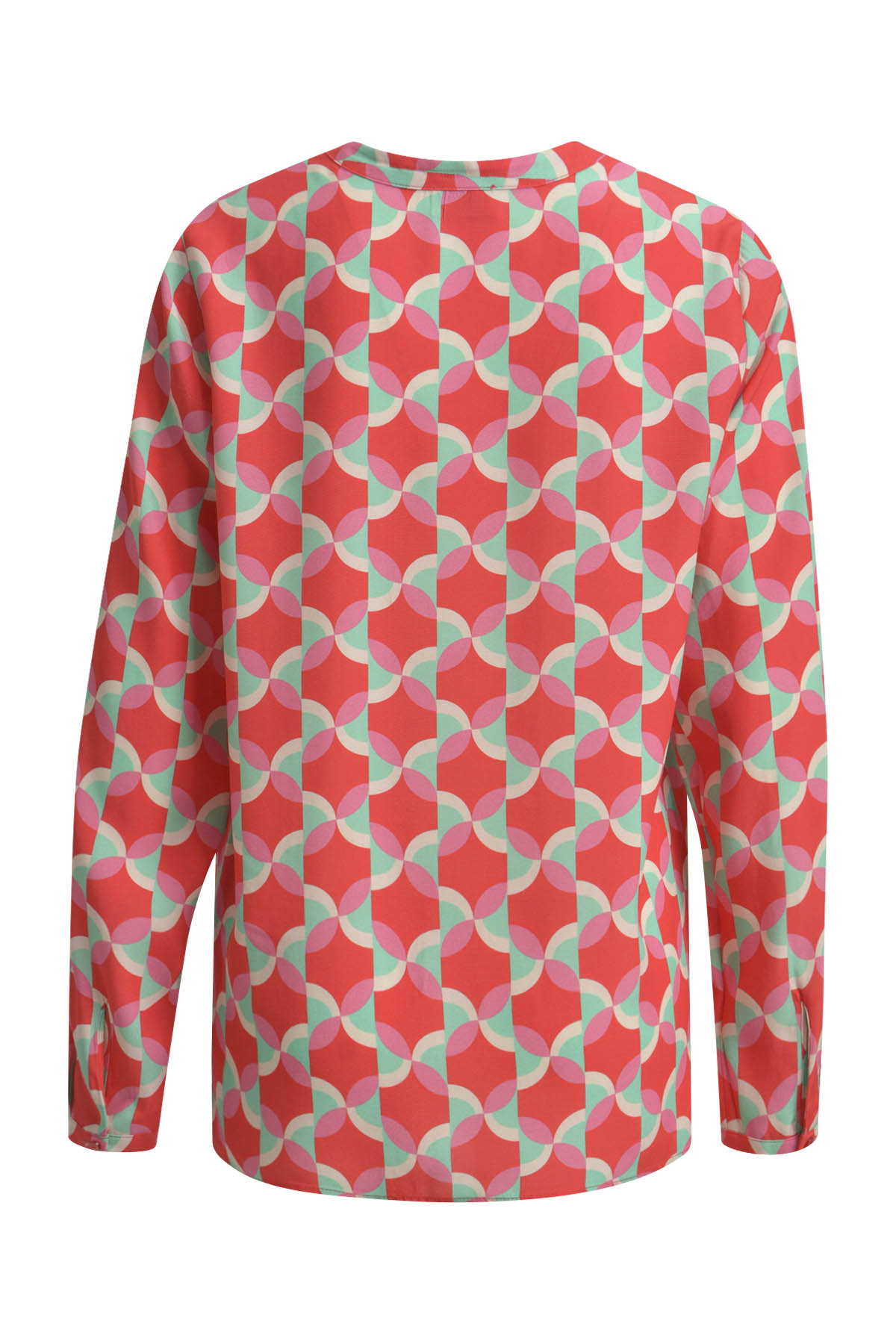 V-Neck Blouse, pleat at cf and 1/1 sleeves