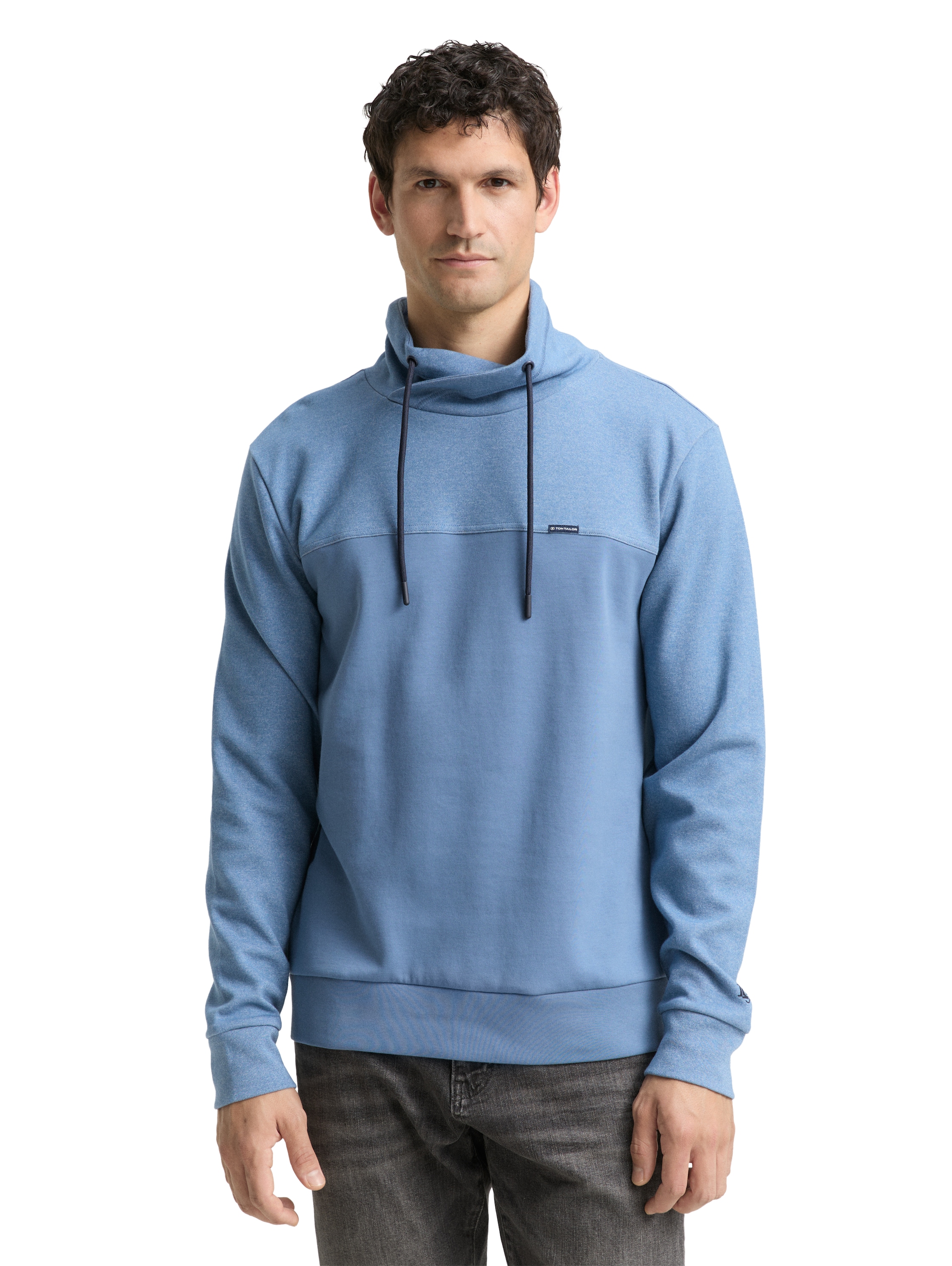 Snood Sweatshirt mit Struktur-Mix