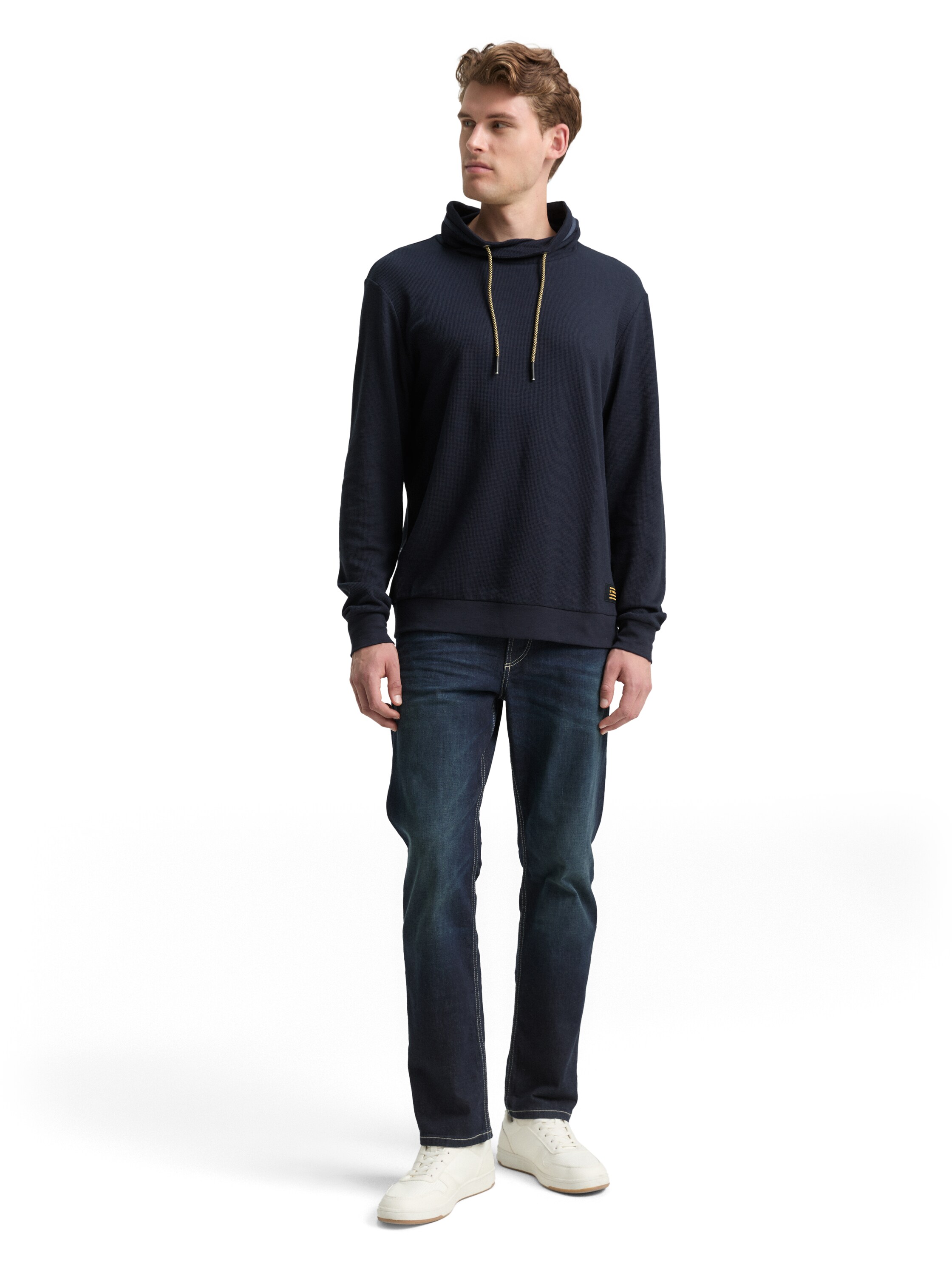 Snood Langarmshirt mit Waffelstruktur