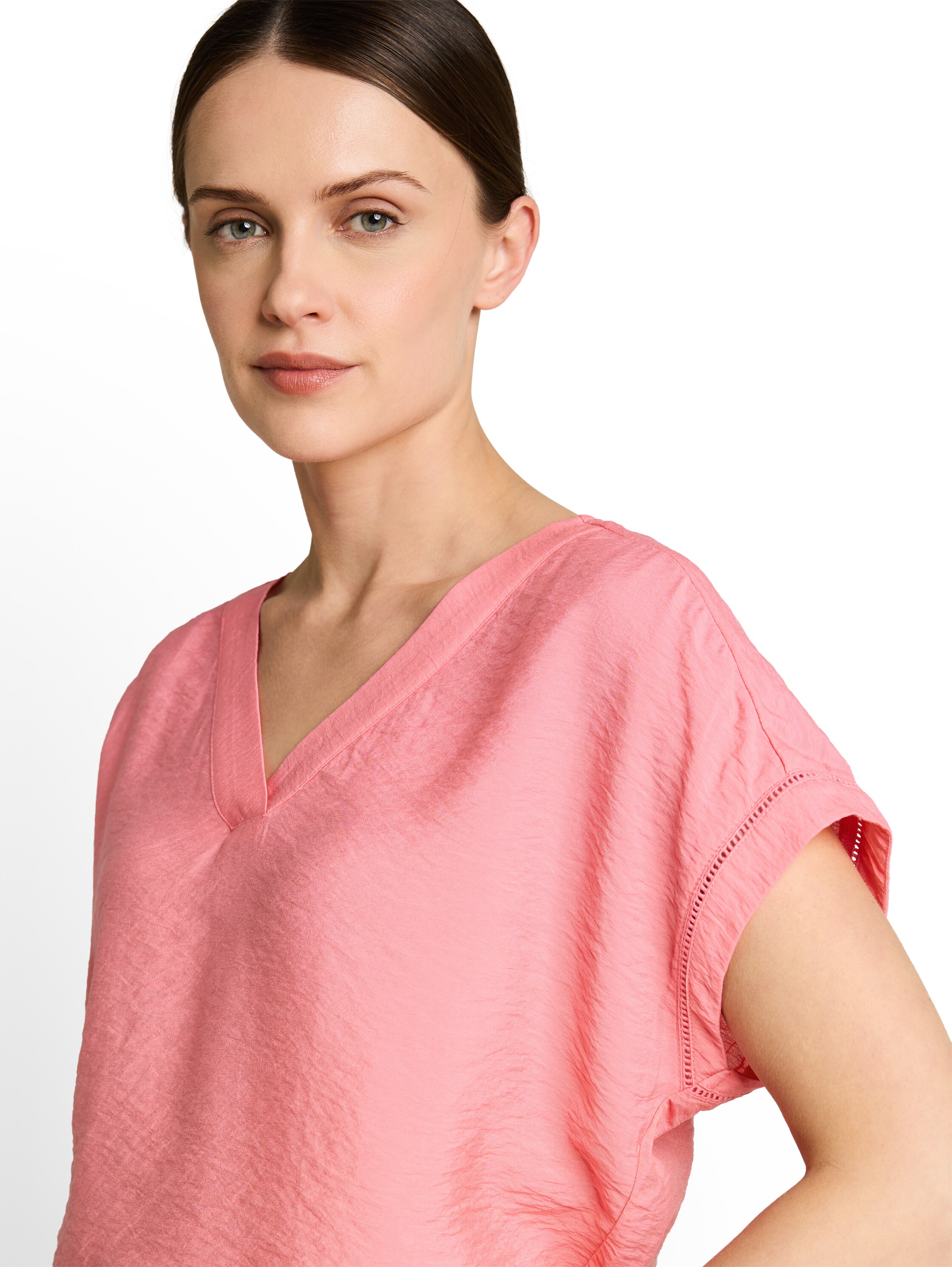 Loose Fit Bluse mit V-Ausschnitt