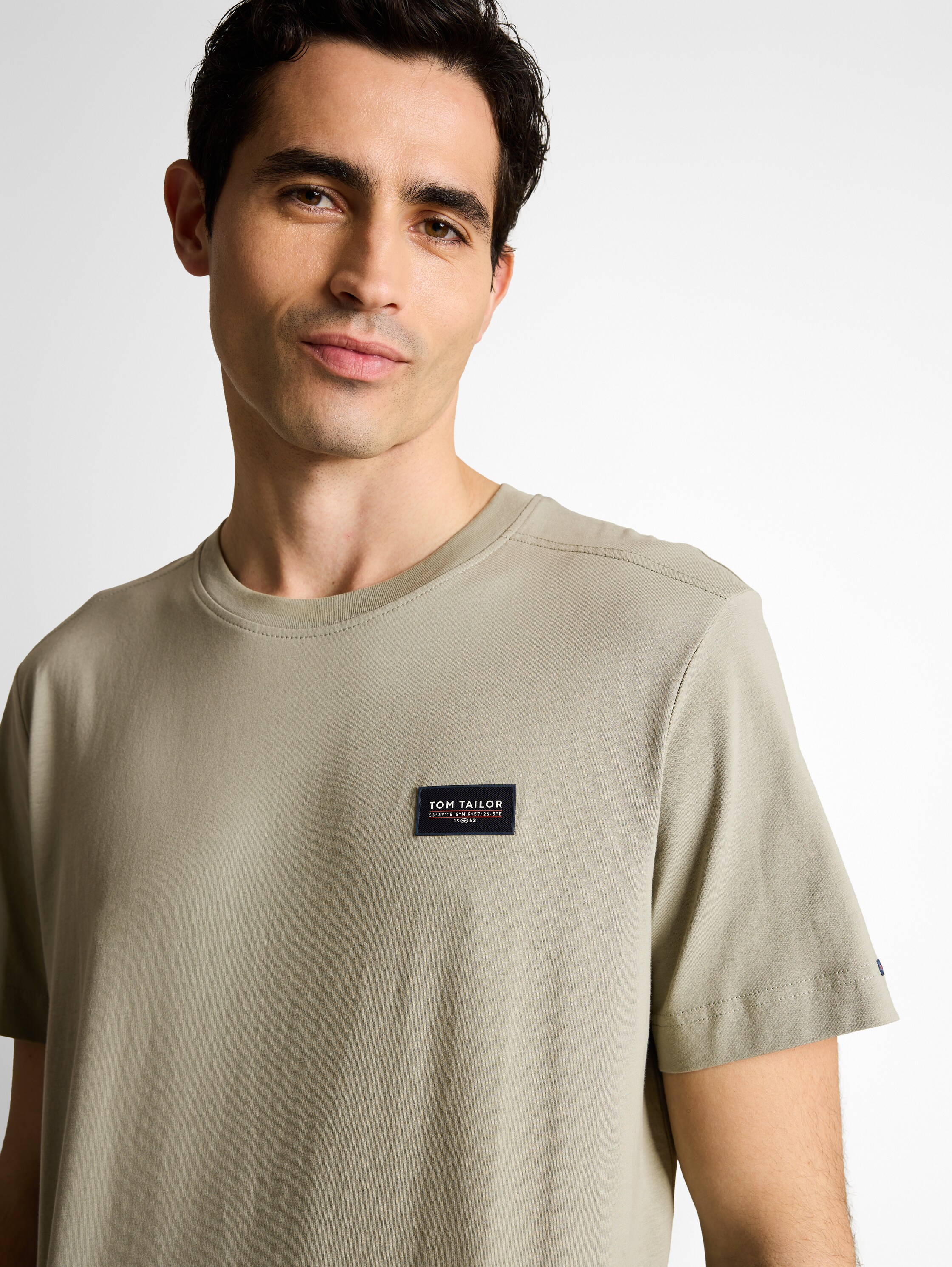 T-Shirt aus Baumwolle mit Logo-Badge