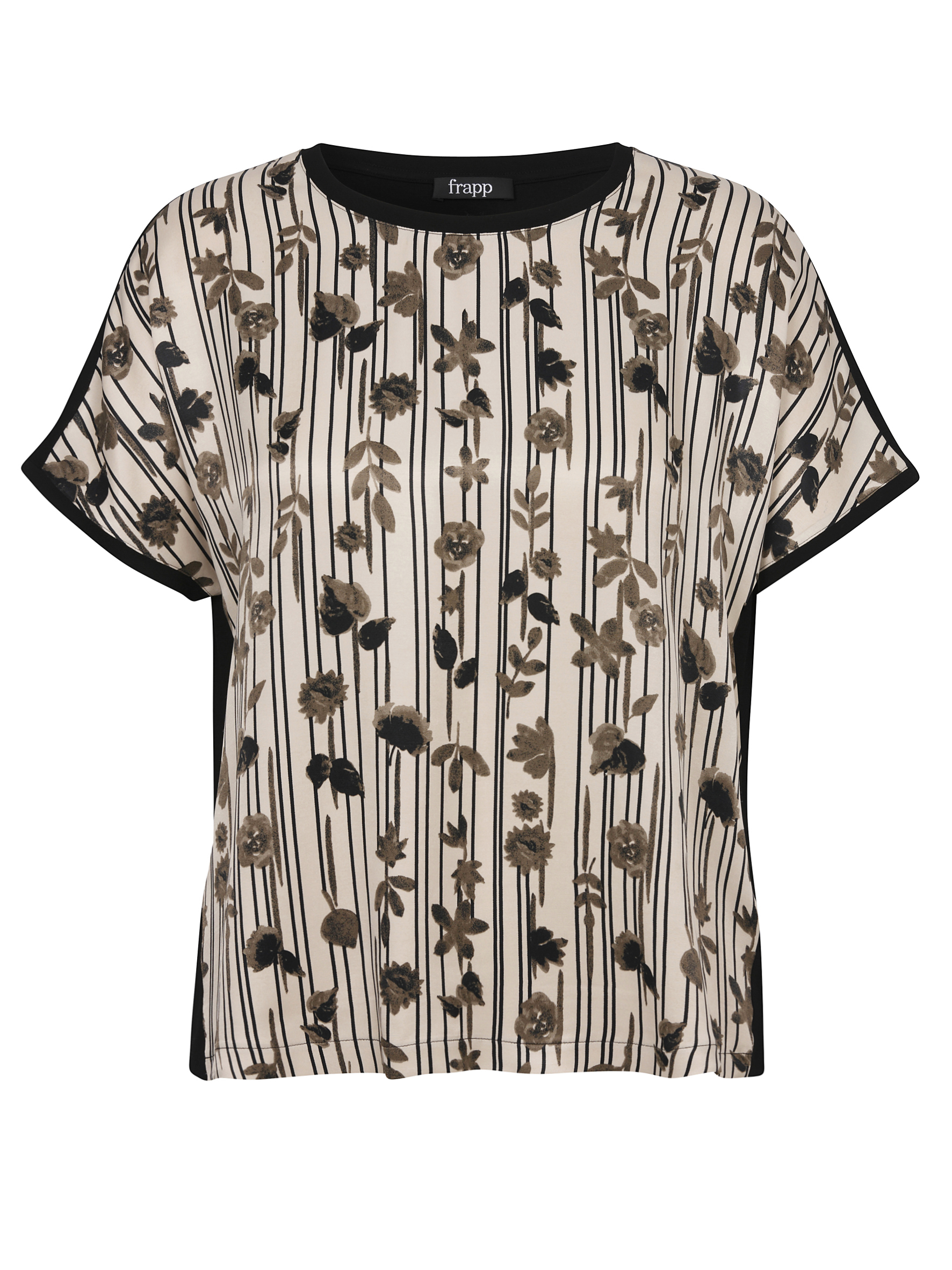 Bluse Rundhals ohne Arm Druck