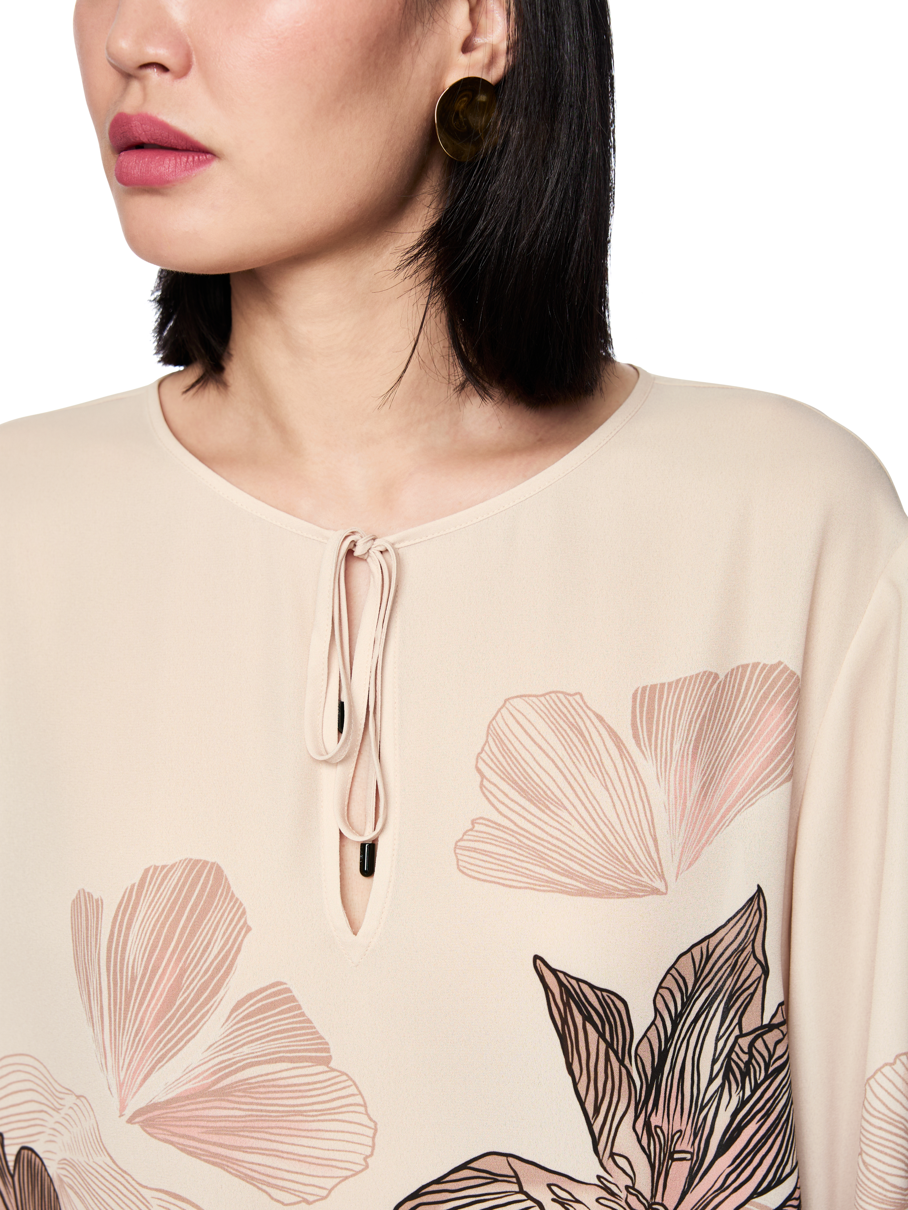 Bluse mit Blumenprint "Rethink Together"