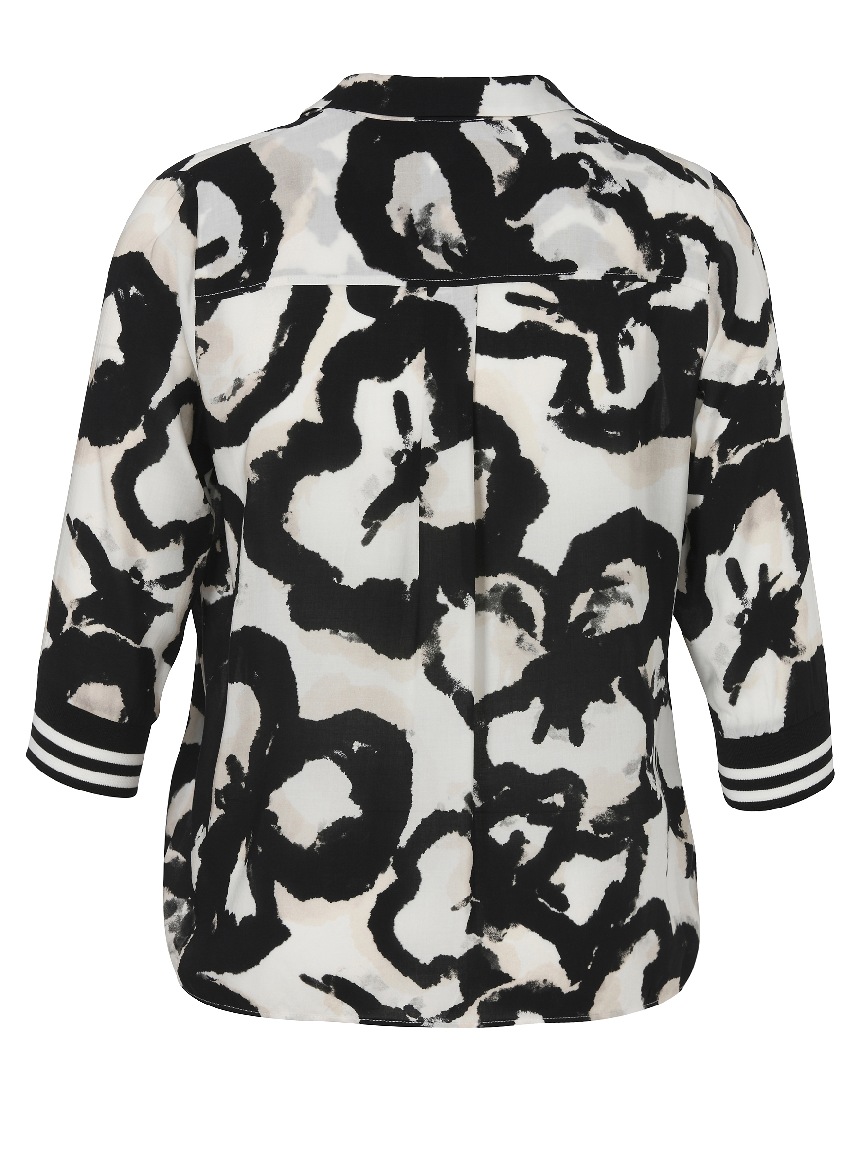 Bluse Kragen 3/4 Arm Druck