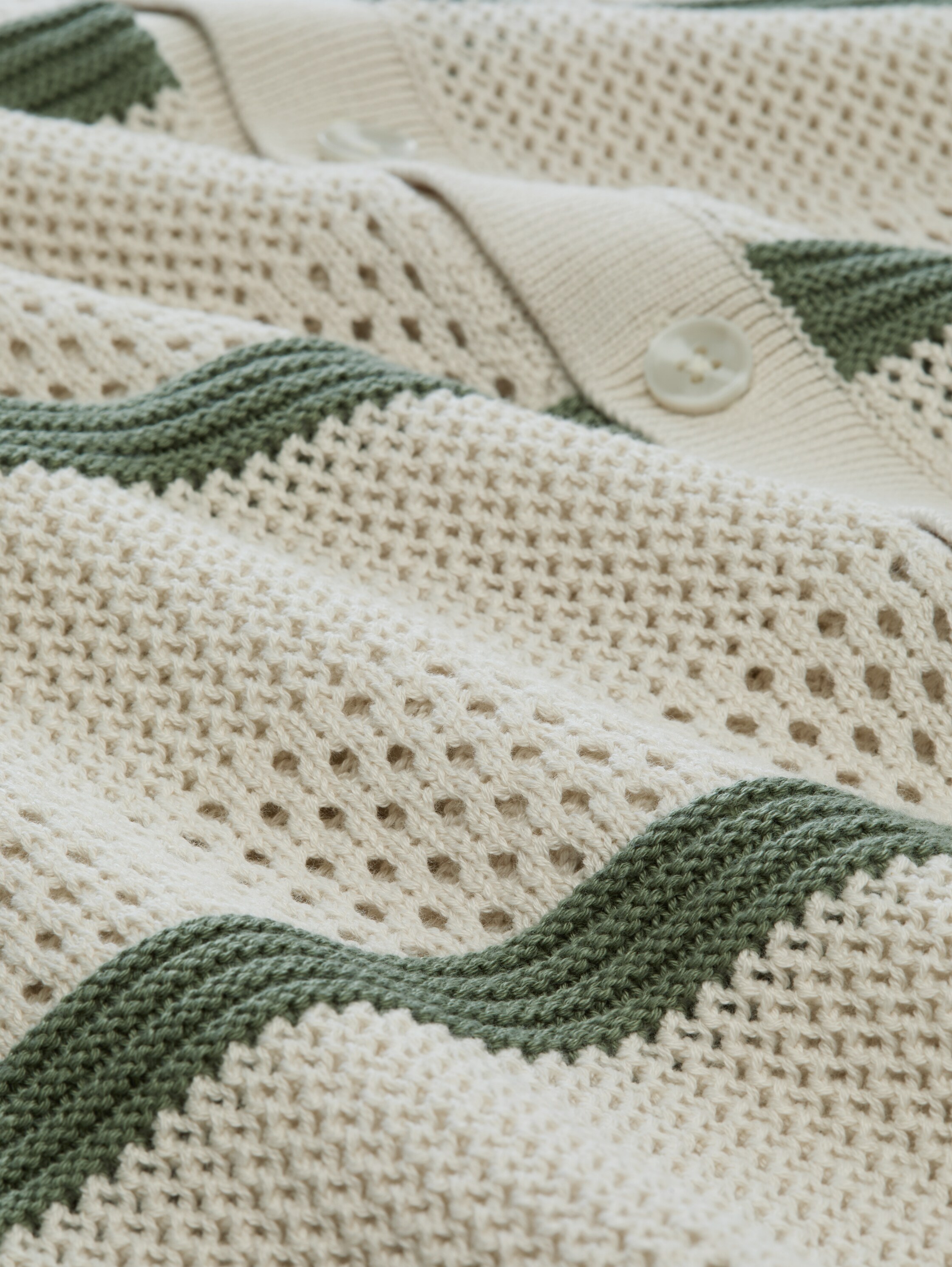 Relaxed Fit Strickjacke mit Lochmuster
