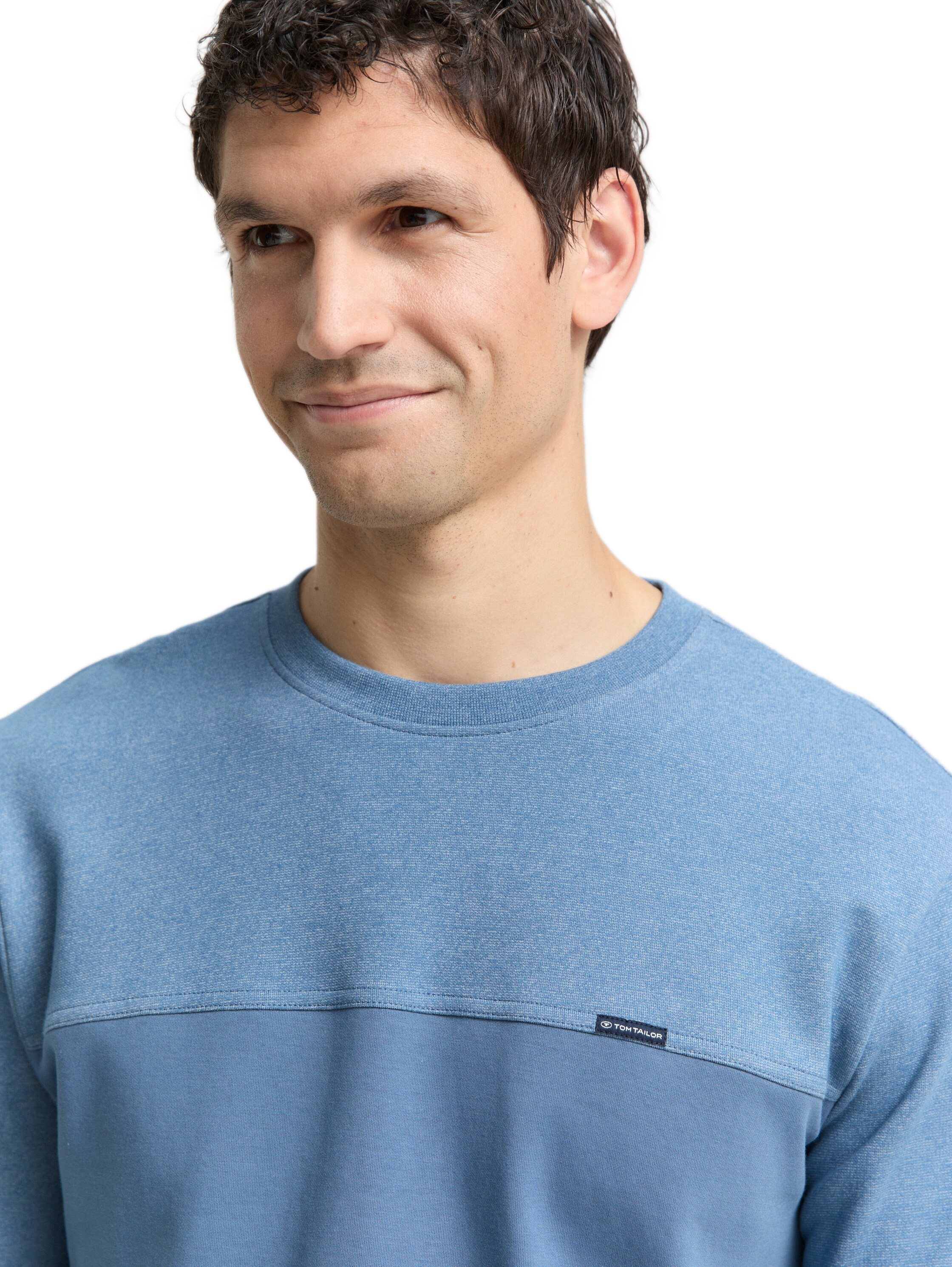 Crewneck Sweatshirt mit Struktur-Mix