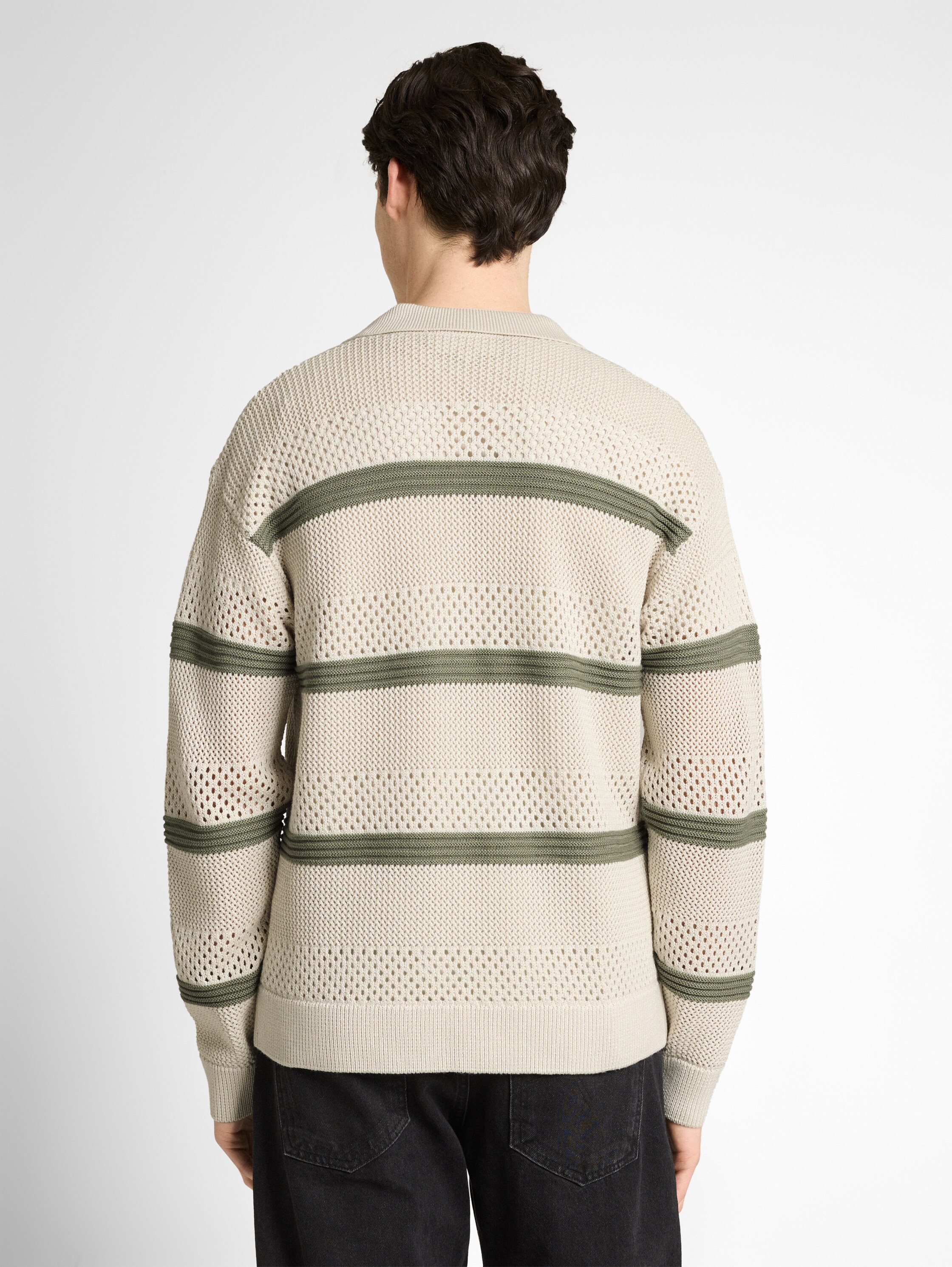 Relaxed Fit Strickjacke mit Lochmuster