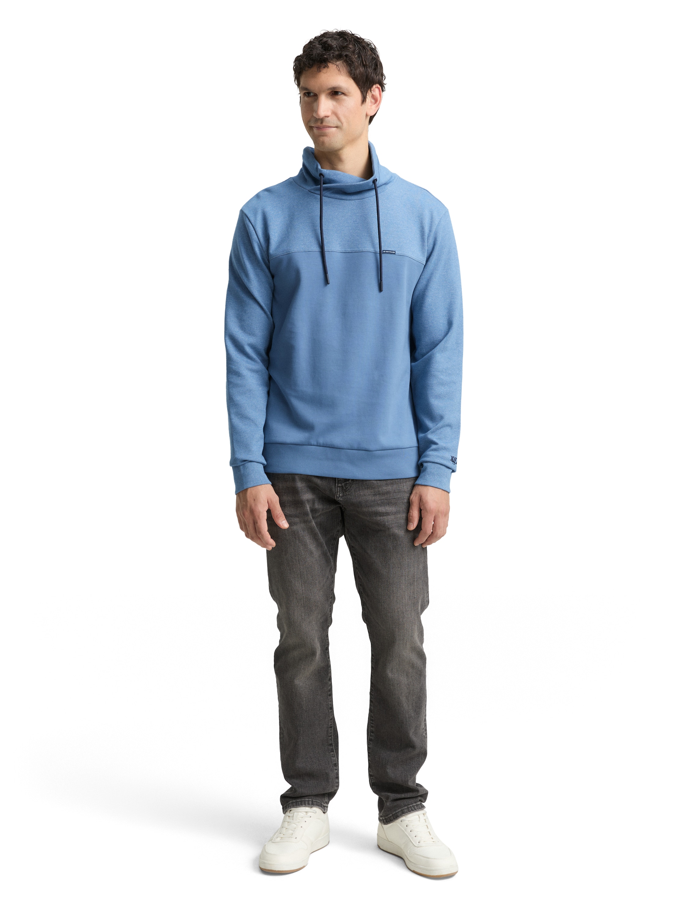Snood Sweatshirt mit Struktur-Mix