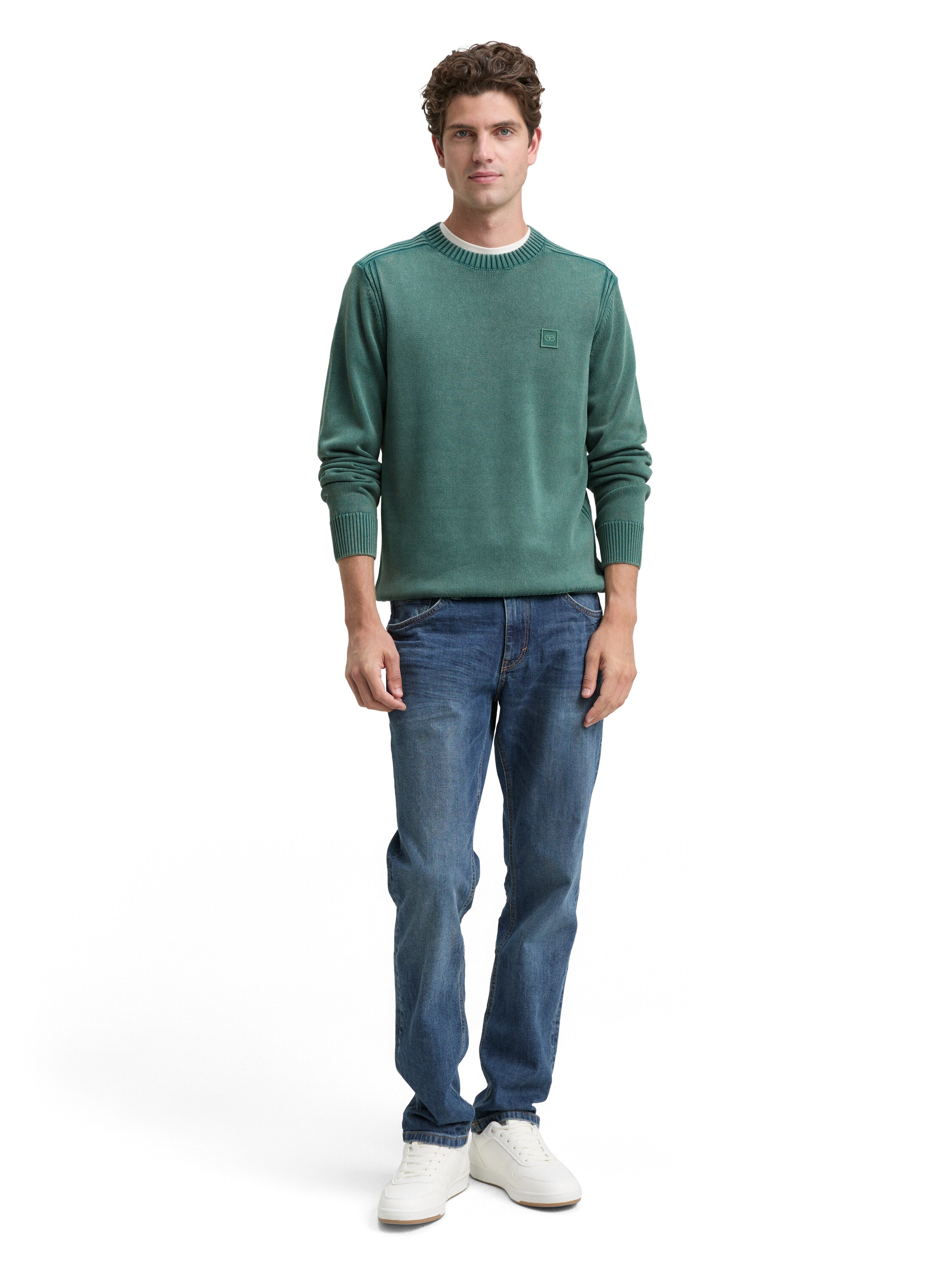 Strickpullover im Washed-Look aus Baumwolle