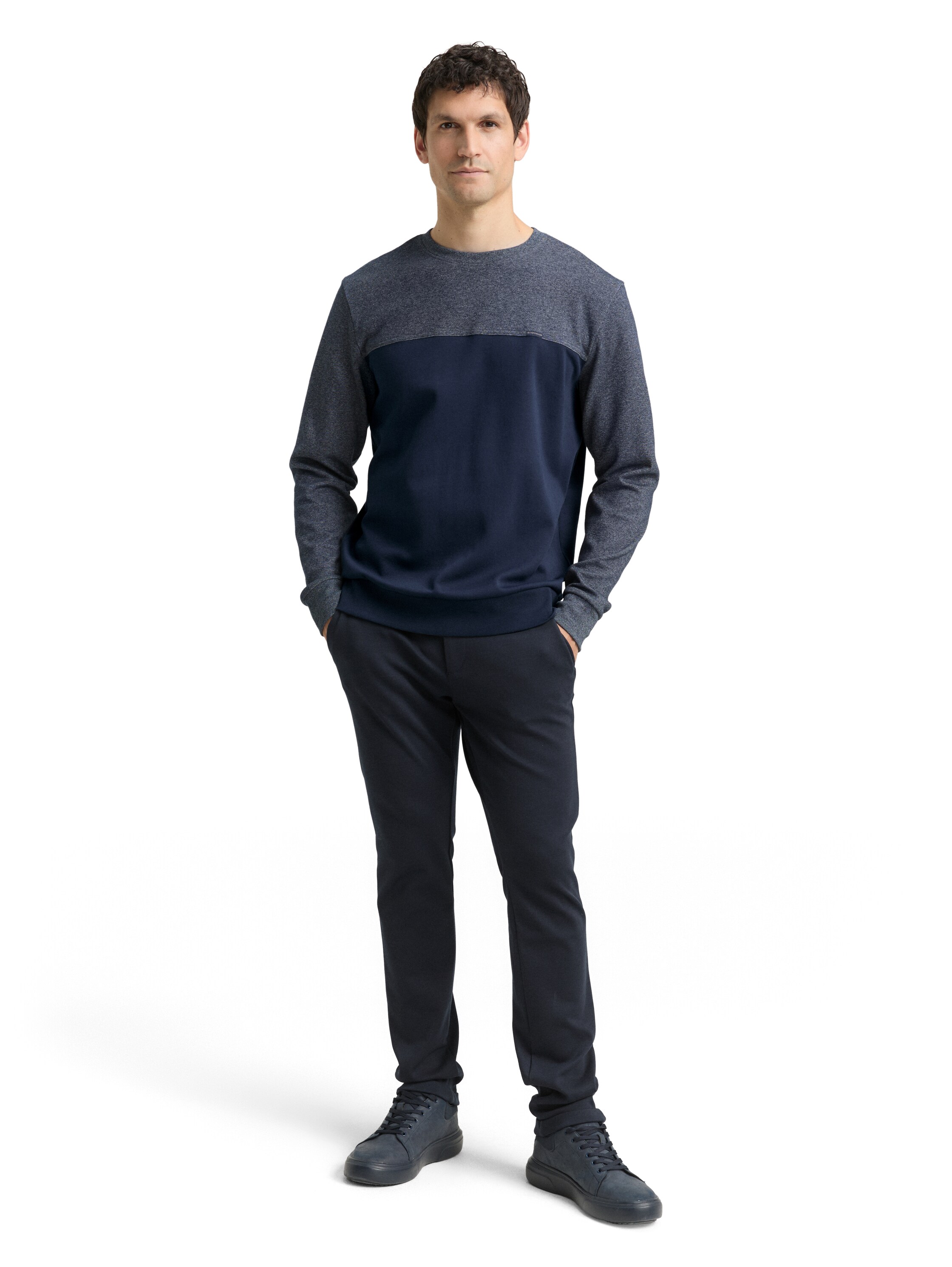 Crewneck Sweatshirt mit Struktur-Mix