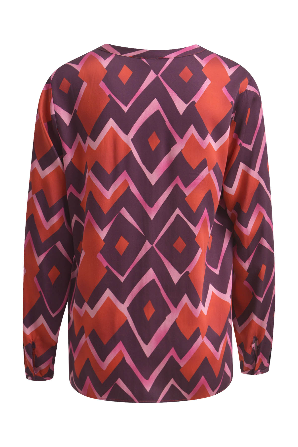 V-Neck Blouse, pleat at cf and 1/1 sleeves
